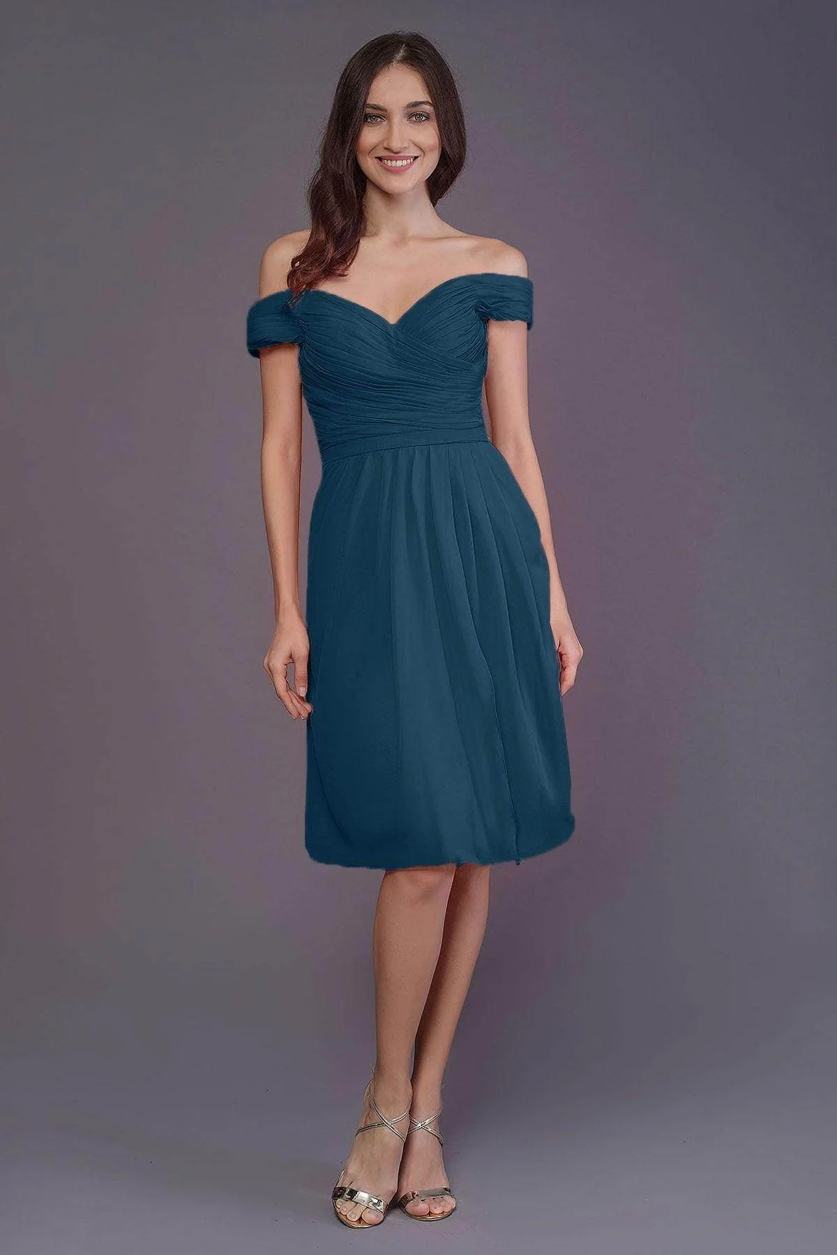 Sheath-Column Knee Length Short Bridesmaid Dress PR3485
