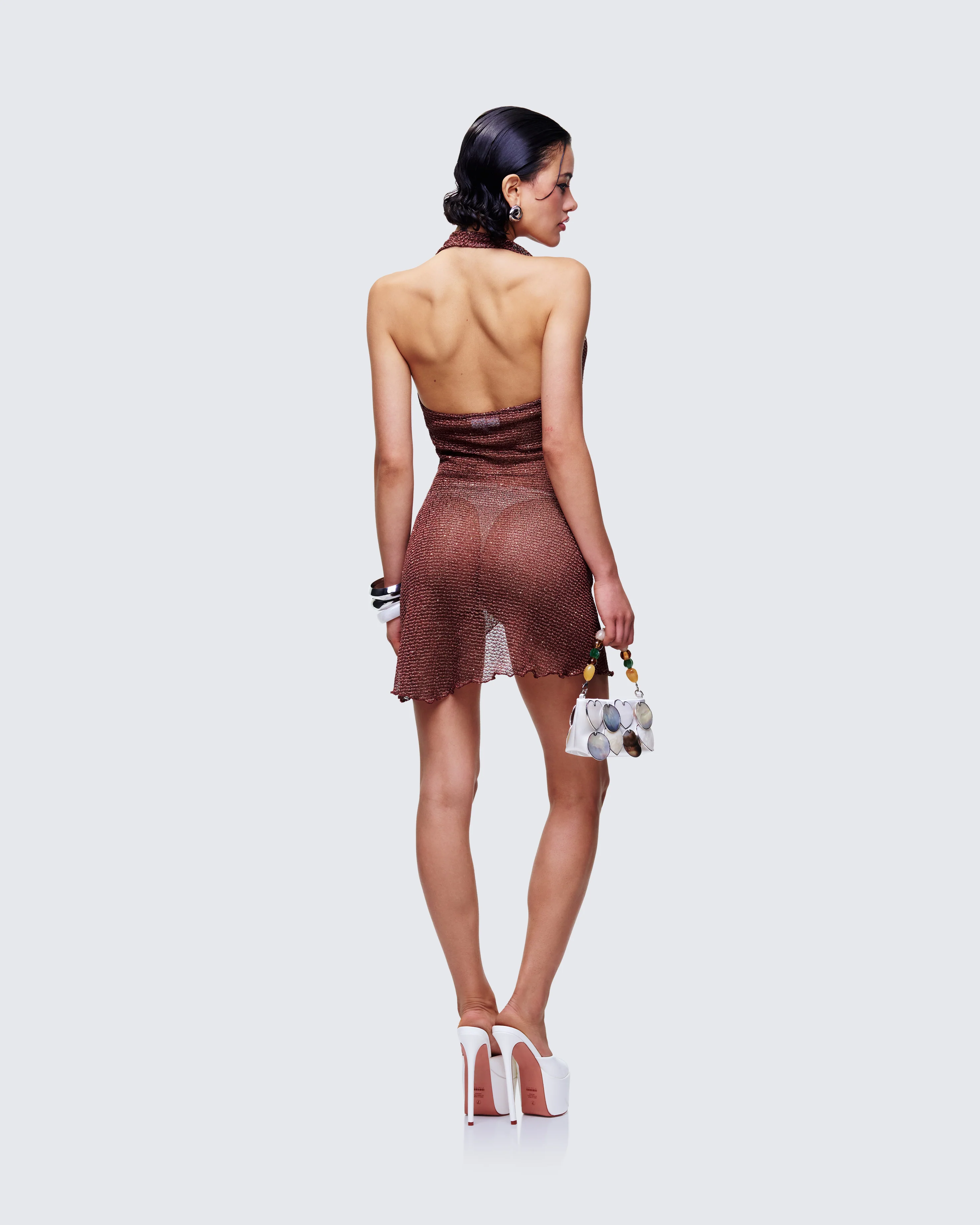 Shakira Bronze Ring Halter Dress
