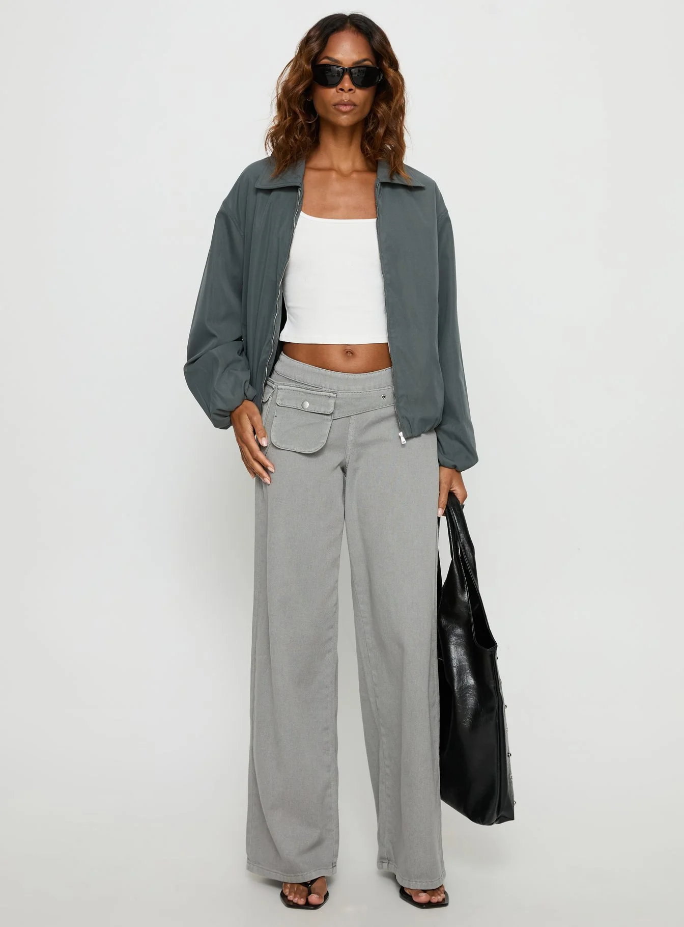 Donetta Collared Jacket Charcoal