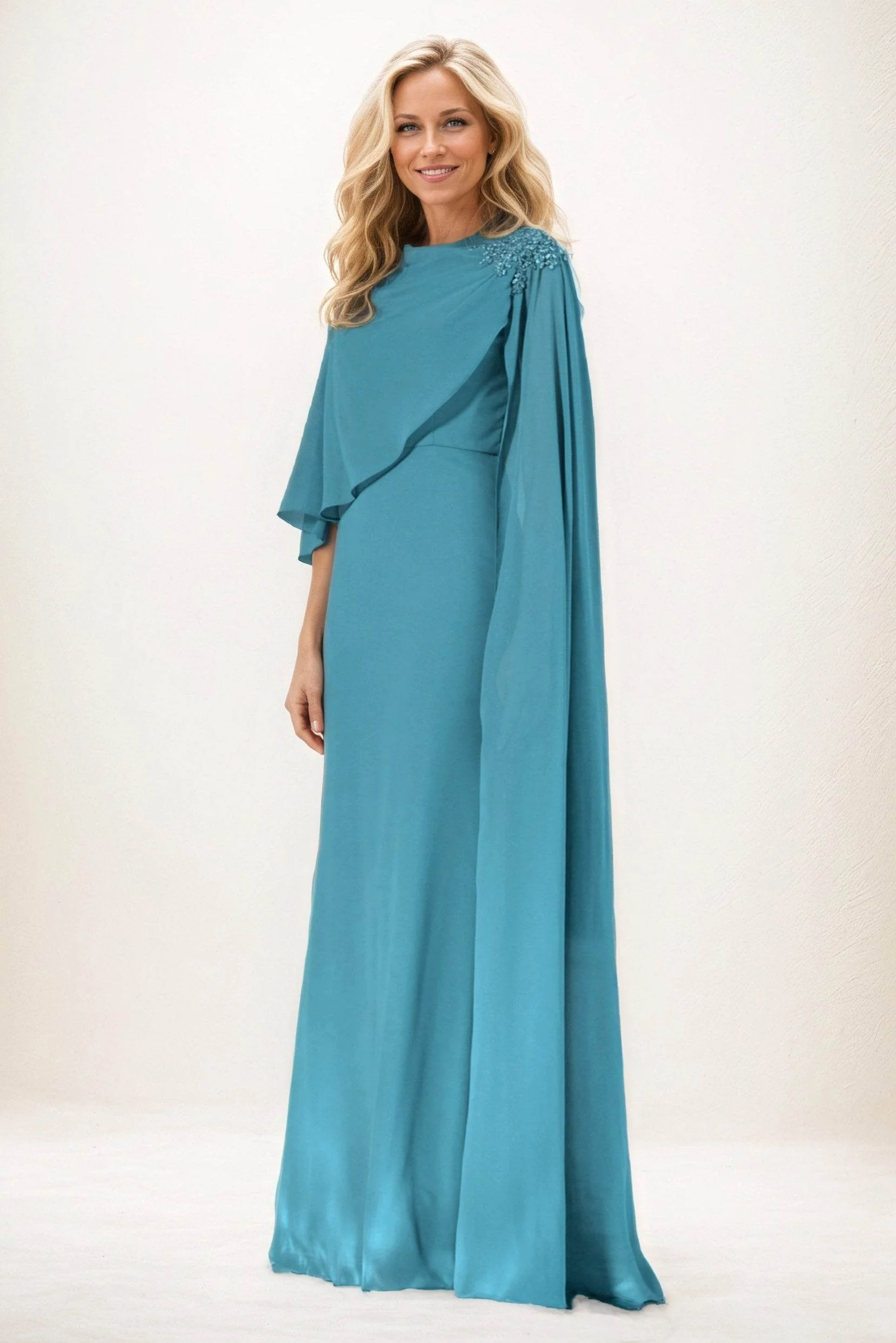 Sheath-Column Maxi Chiffon Mother of the Bride Dresses CM0388