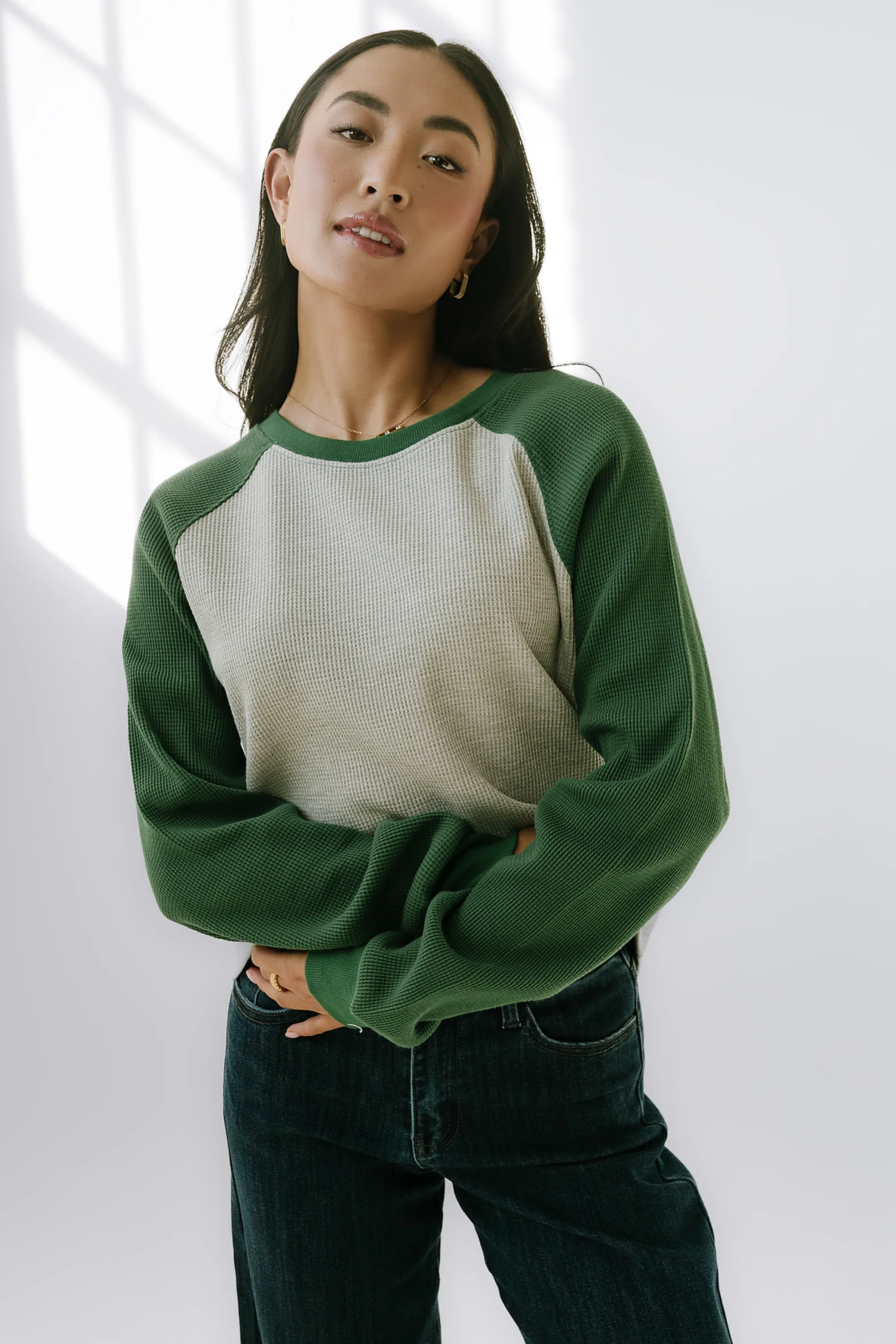 Franklin Contrast Top in Green