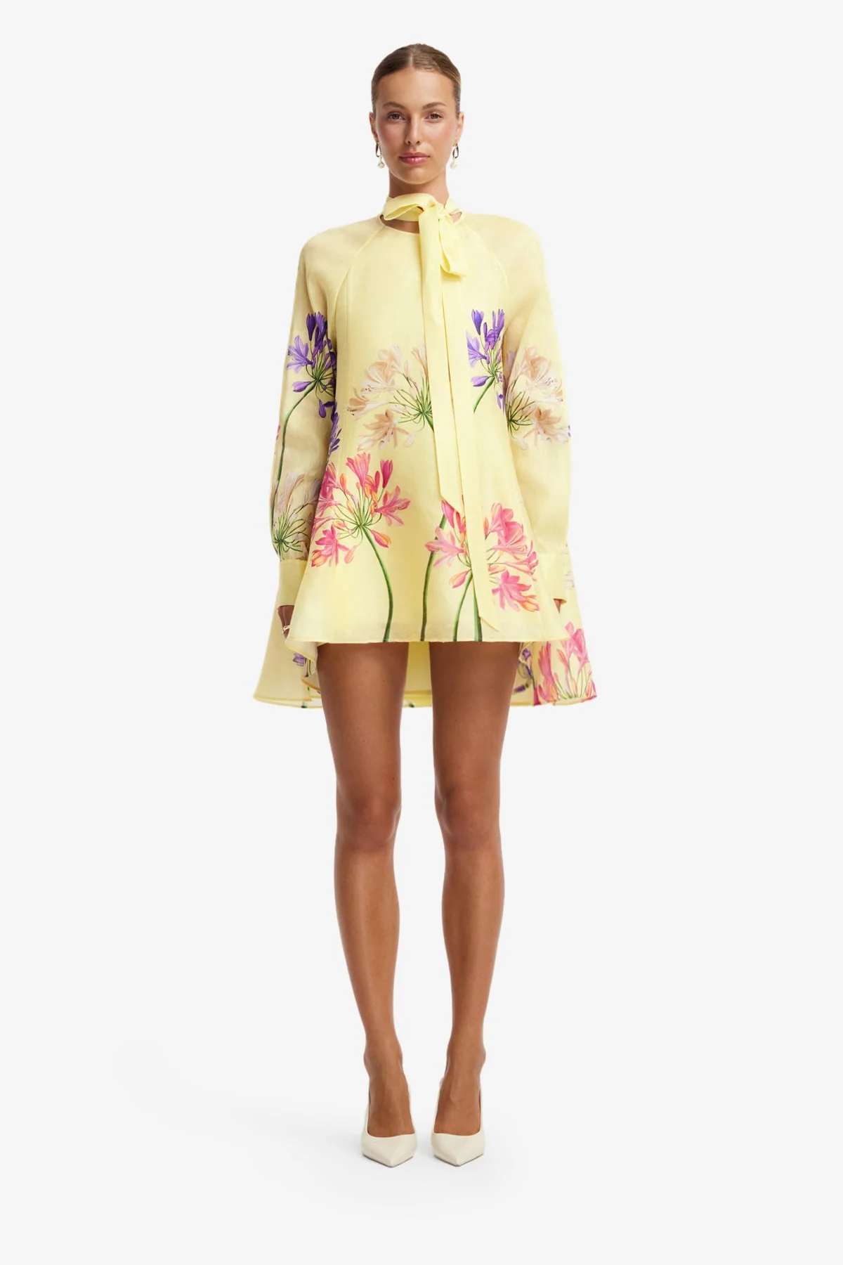 Libby Mini Dress - Agapanthus Print