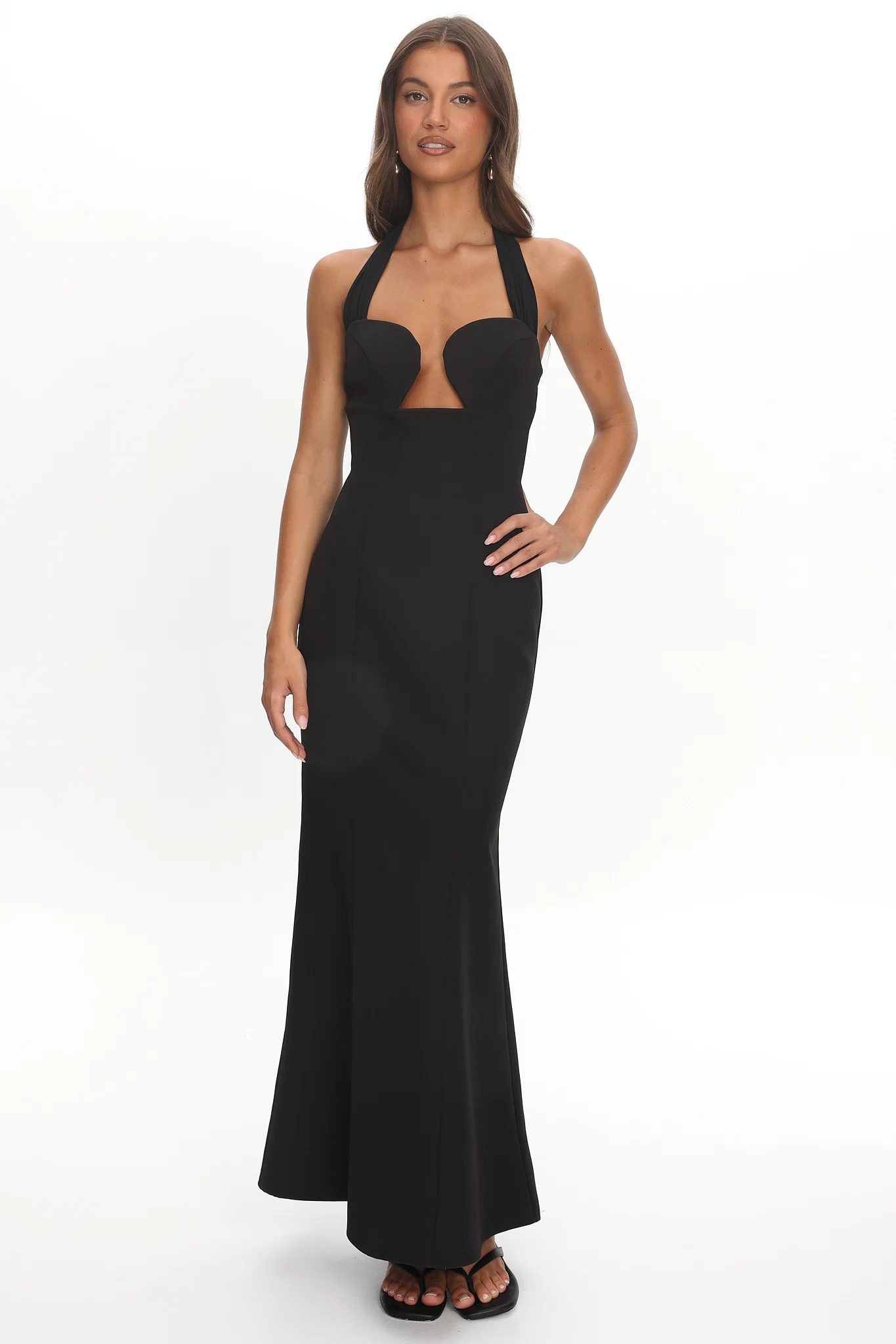 Vibes Halterneck Maxi Dress Black