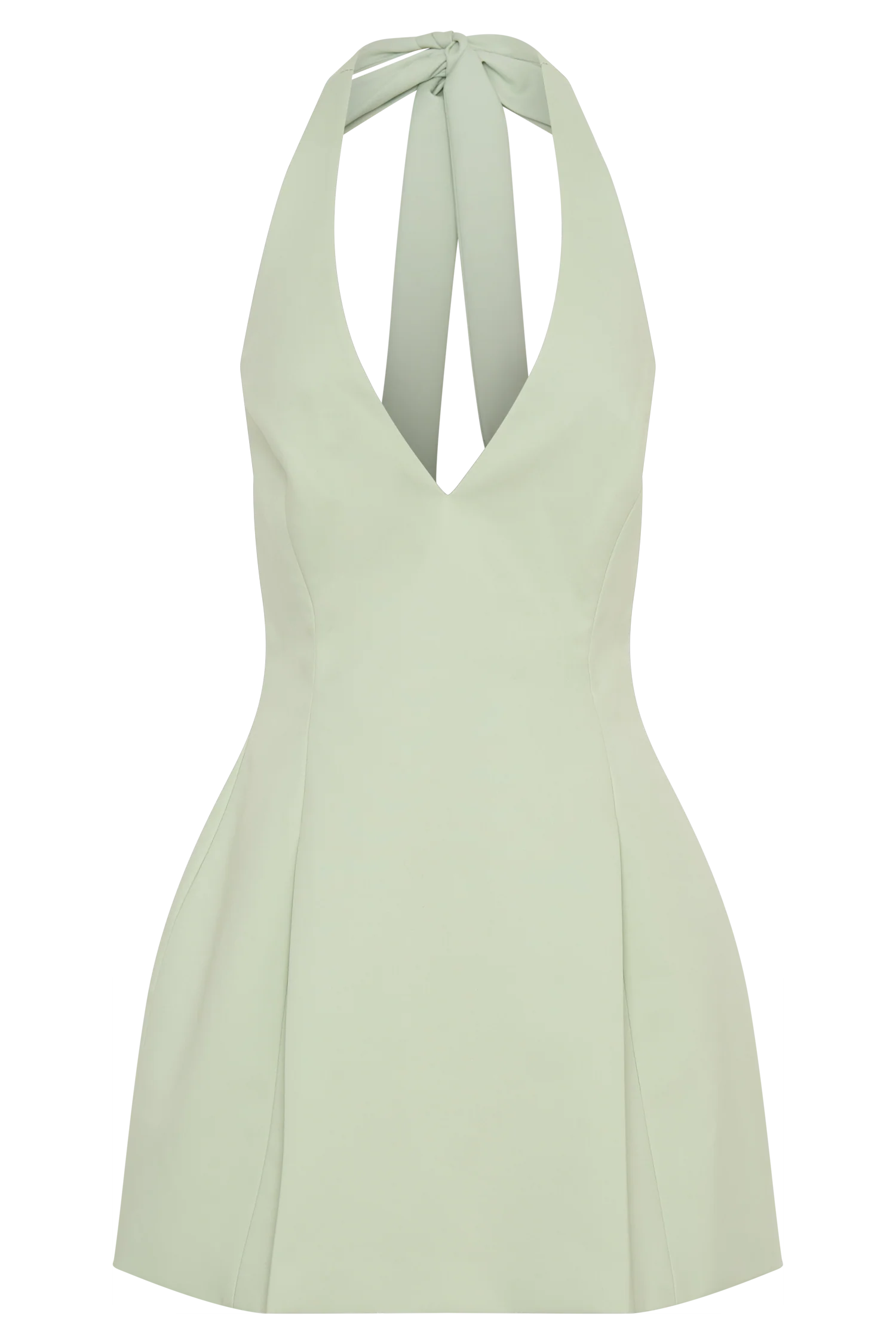 Nelly Halter Neck Cotton Mini Dress - Sage