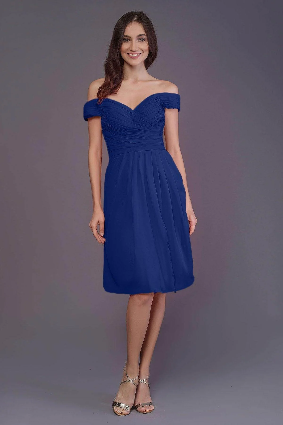Sheath-Column Knee Length Short Bridesmaid Dress PR3485