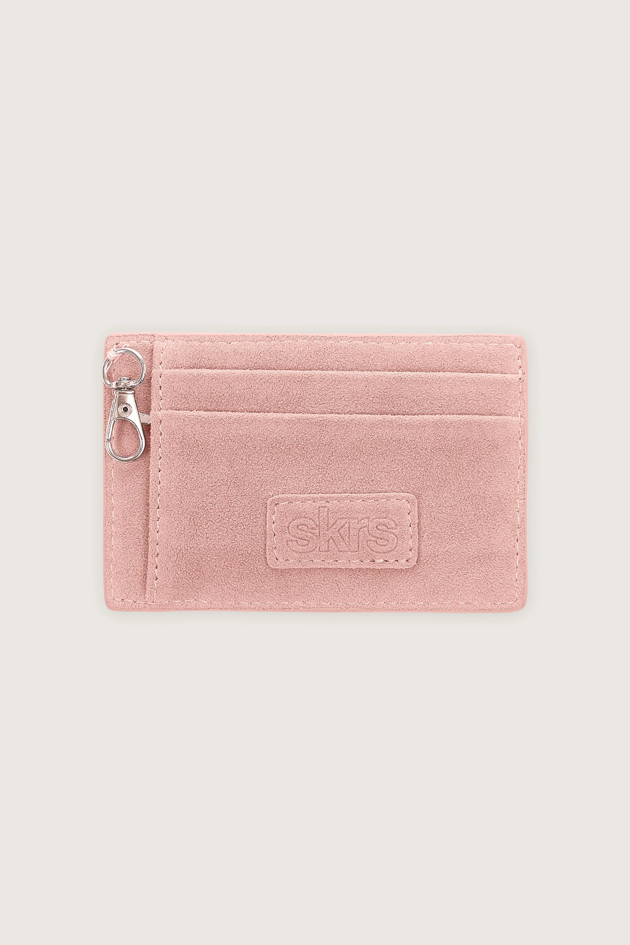 Martha Faux Suede Cardholder in Rose