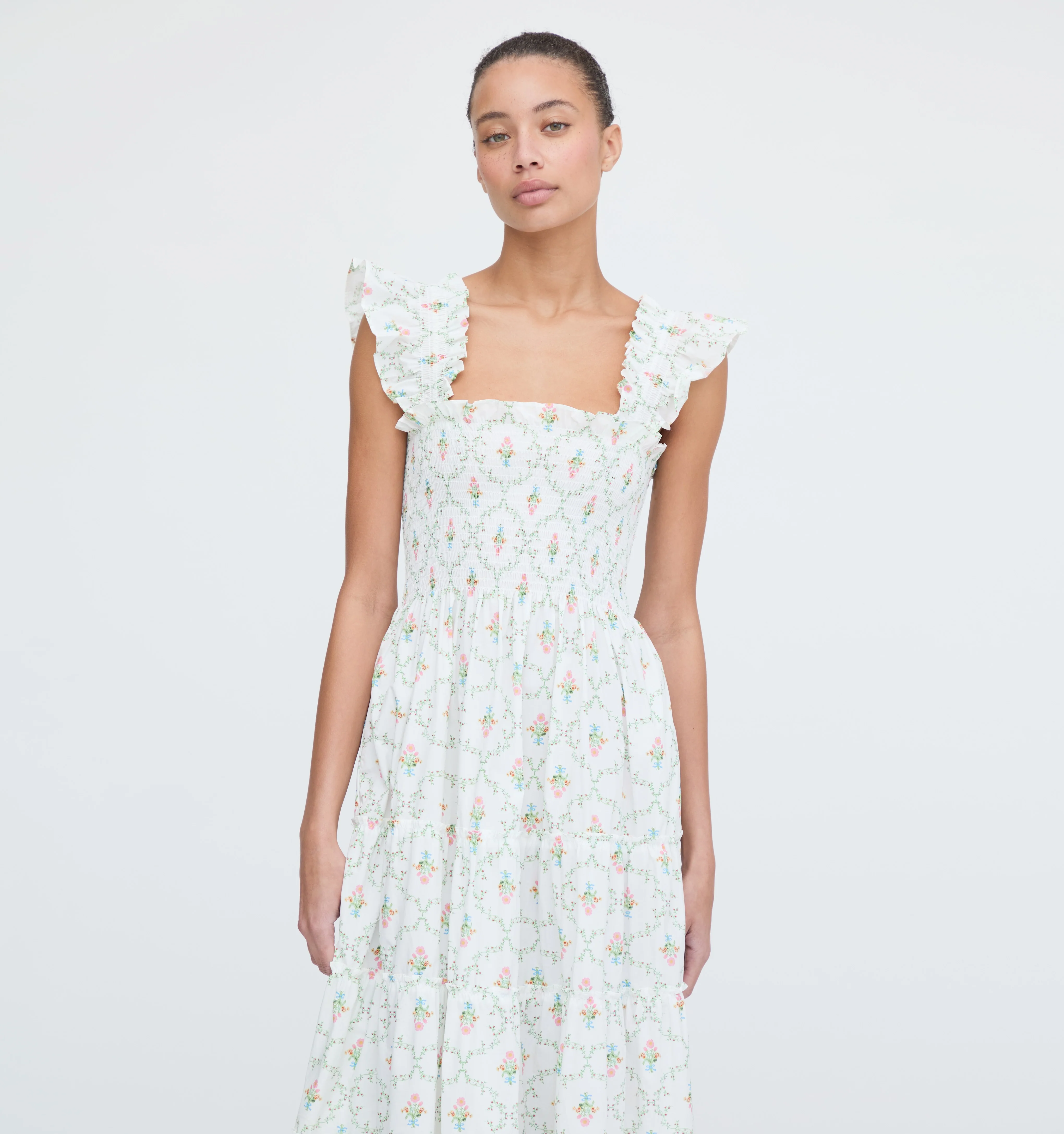 The Ellie Nap Dress - Pastel Trellis