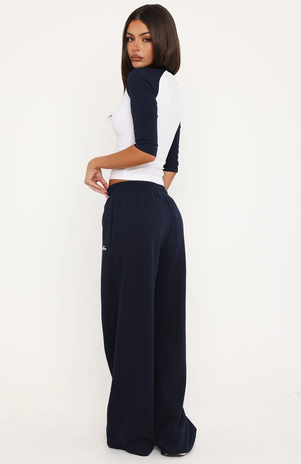Tatiana Wide Leg Sweapants Navy