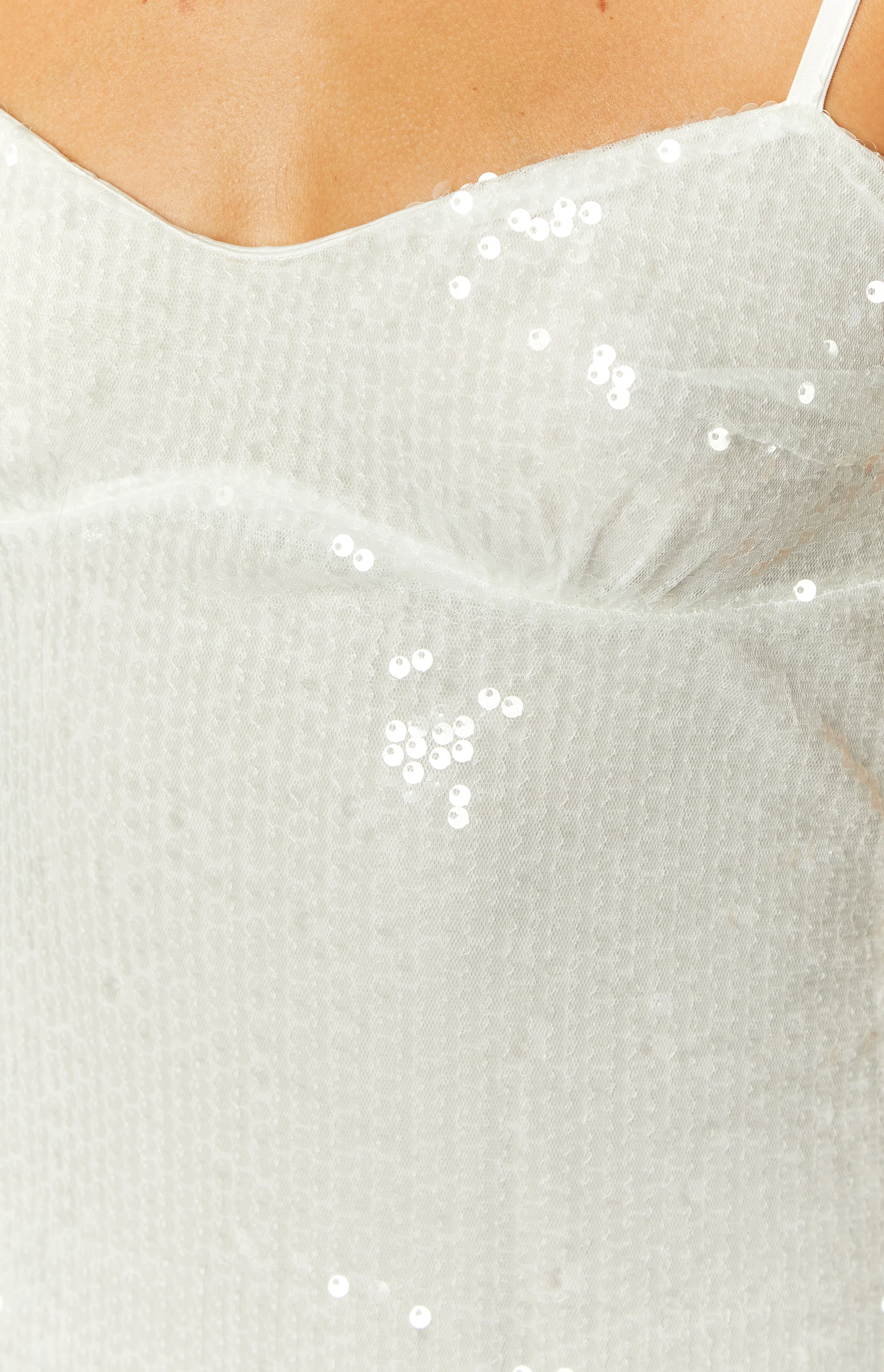 Marbelle White Sequin Mini Dress - luluinthesky