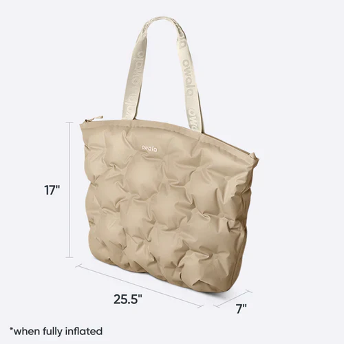 Owala The Cloud Inflatable insulation. Packs flat. 16L capacity Beige Babe
