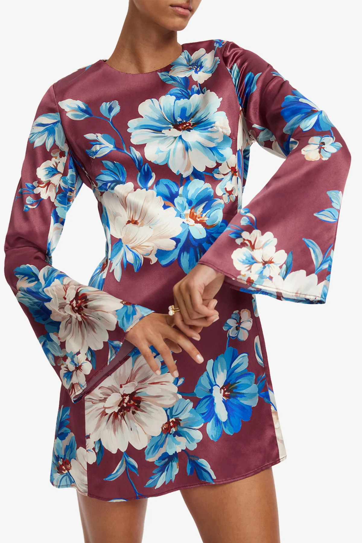 Suzanne Bell Sleeve Mini Dress - Cosmos Print