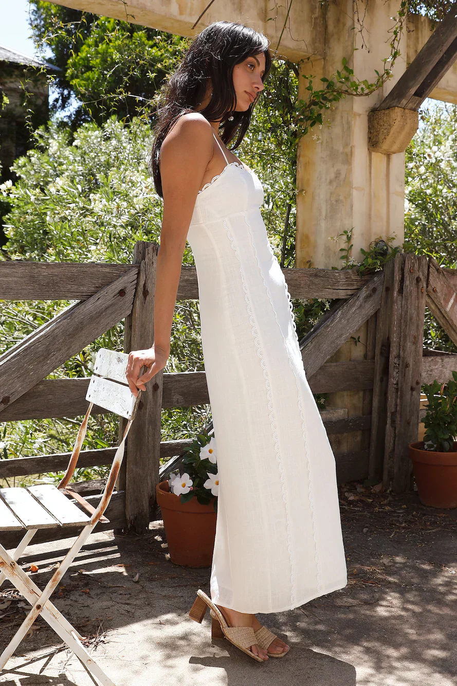 Honeymoon Love Maxi Dress White - luluinthesky