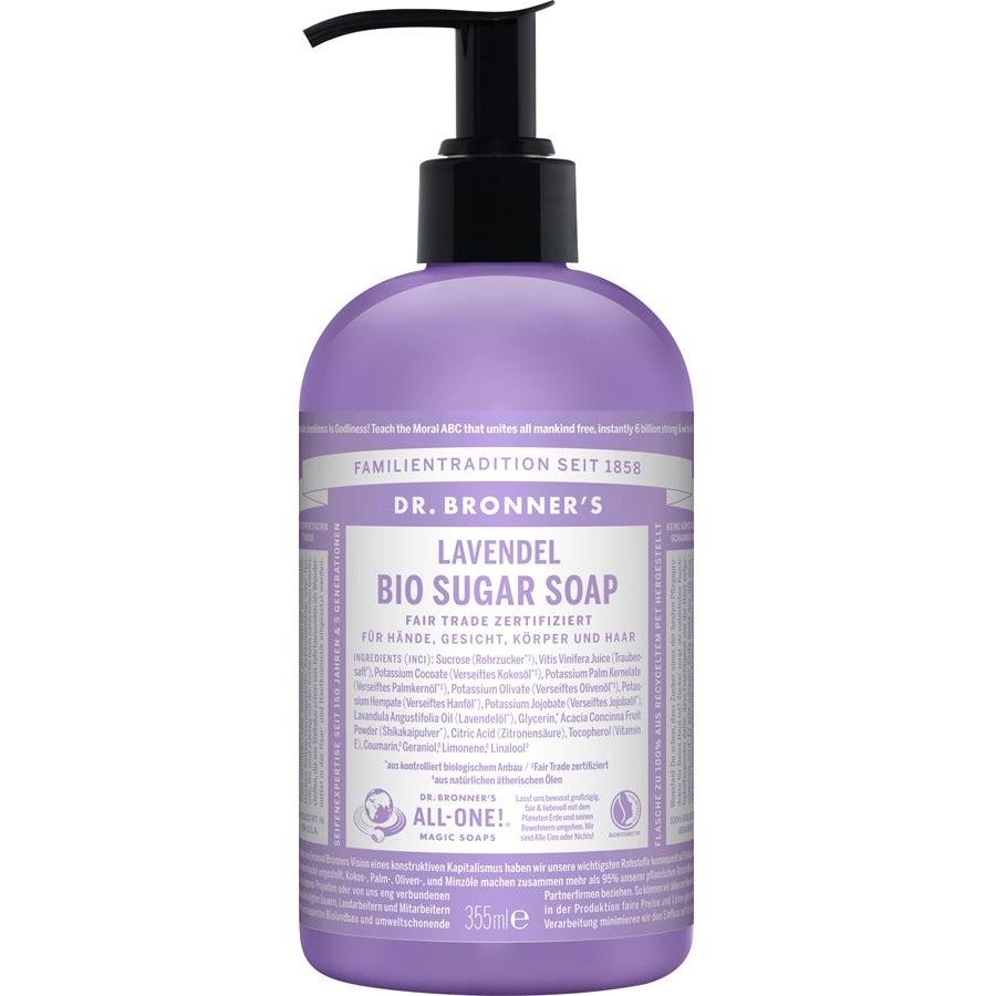Dr. Bronner's Mydła w płynie Organiczne mydło cukrowe z lawendą