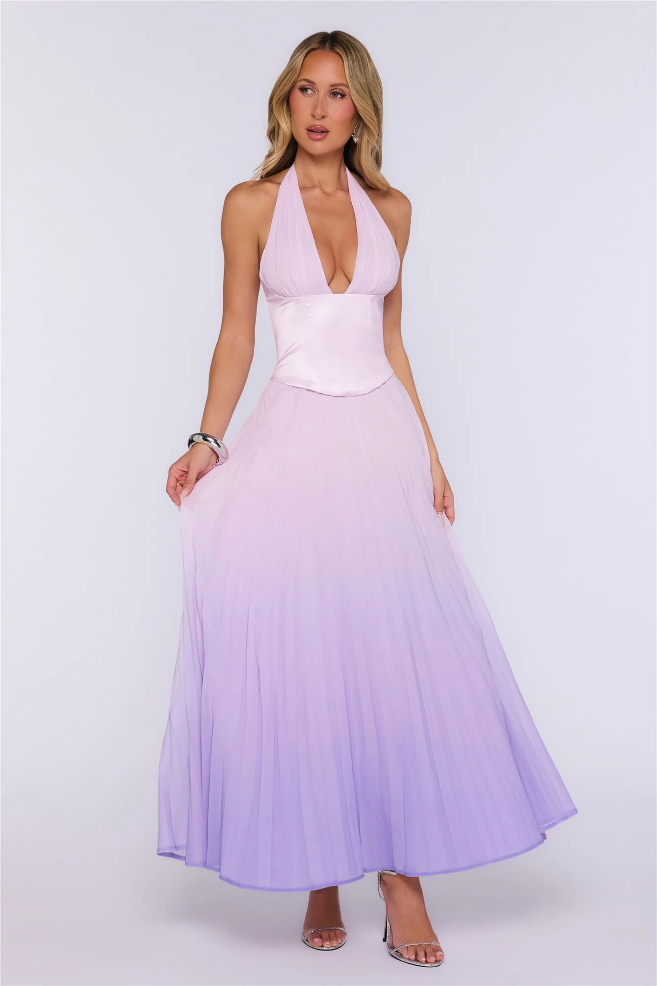 In The Moment Halter Maxi Dress Lilac