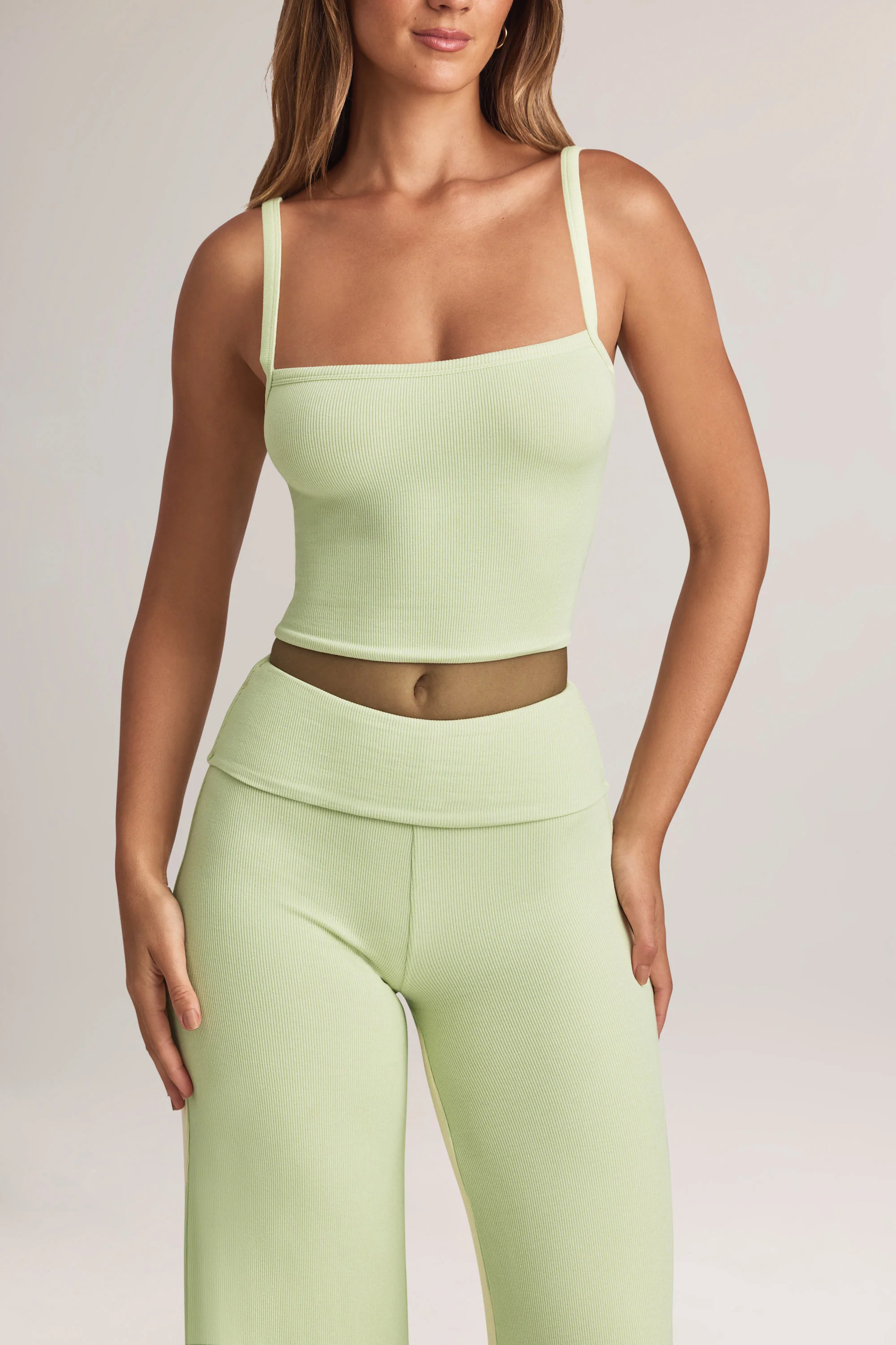 Modal Square-Neck Camisole Top in Sage Green