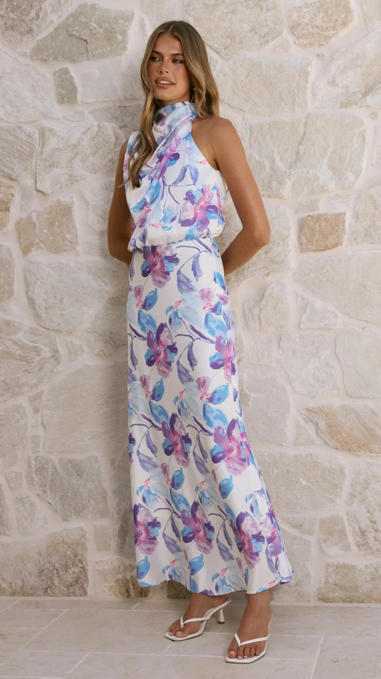 Marlie Midi Dress - Blue Floral