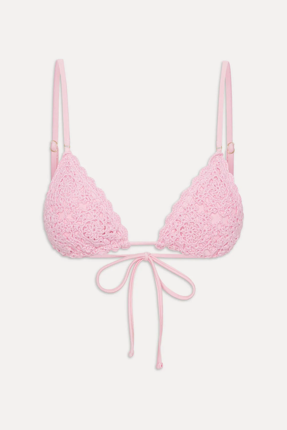 Elena Crochet Shine Bikini Top - Blush