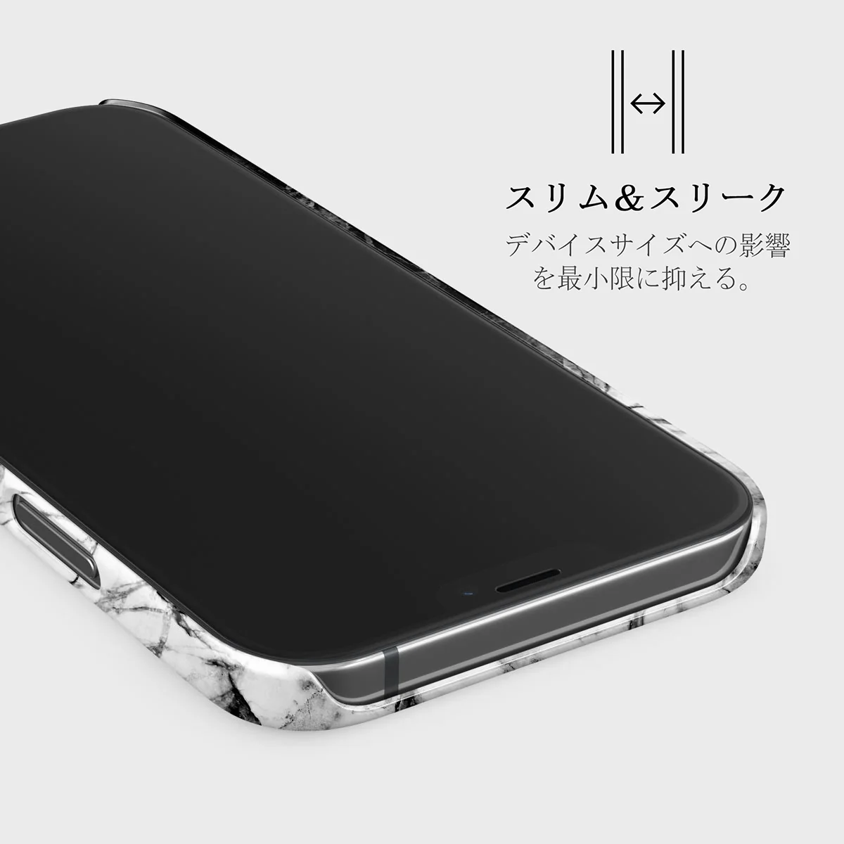 Fatal Contradiction - Black & White Marble iPhone 12 ケース