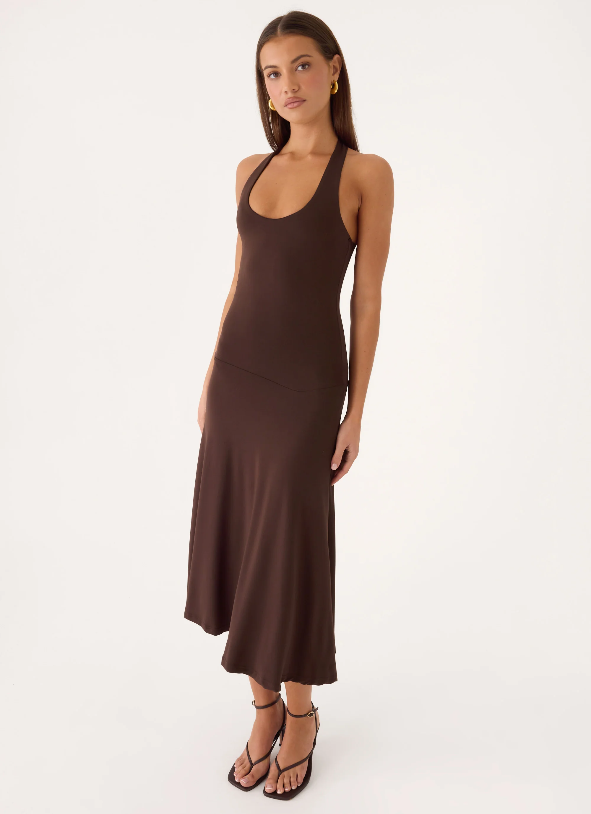 Klyne Midi Dress - Chocolate