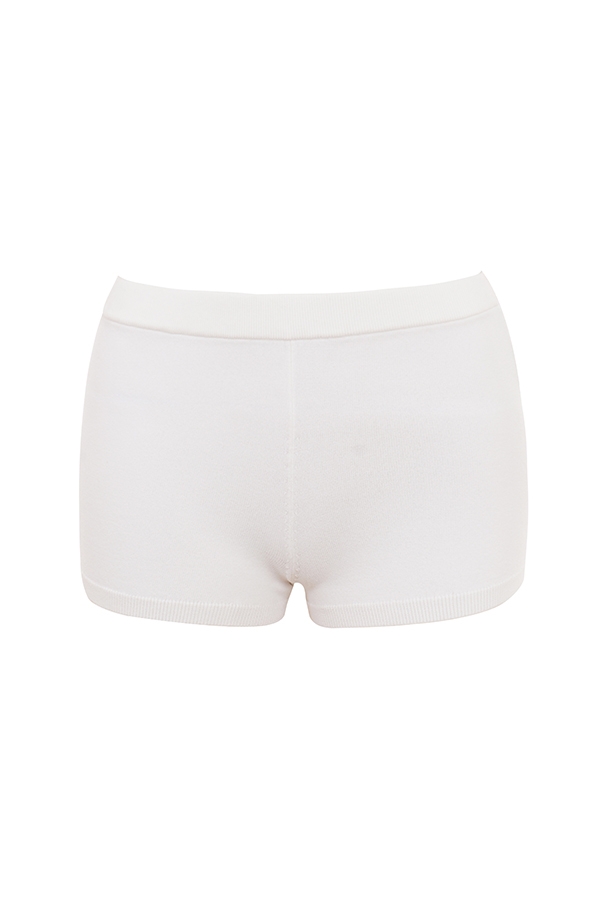 White Summer Knit Hot Pants
