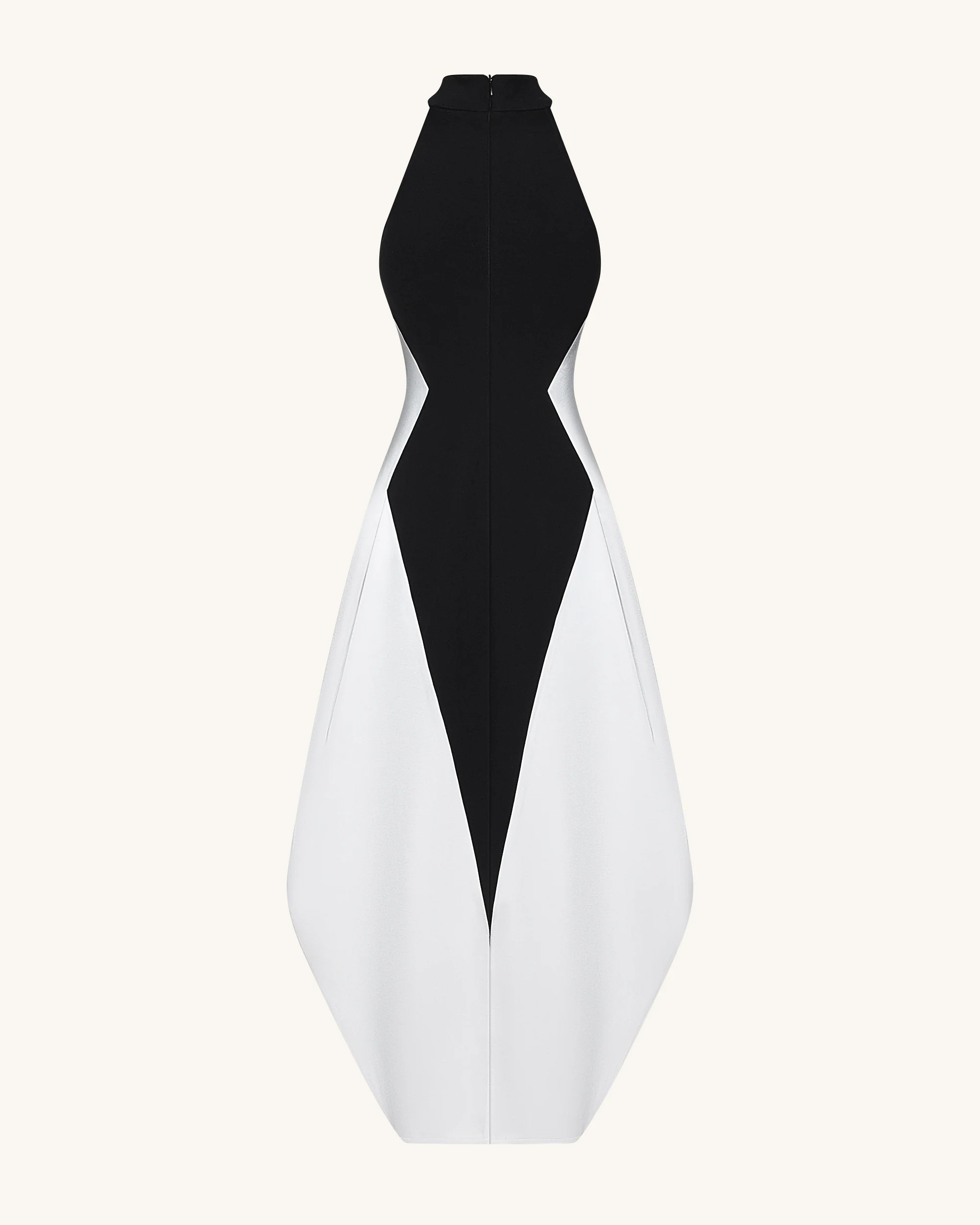 Monochrome Paneled Maxi Dress – Black - FASHION NOB