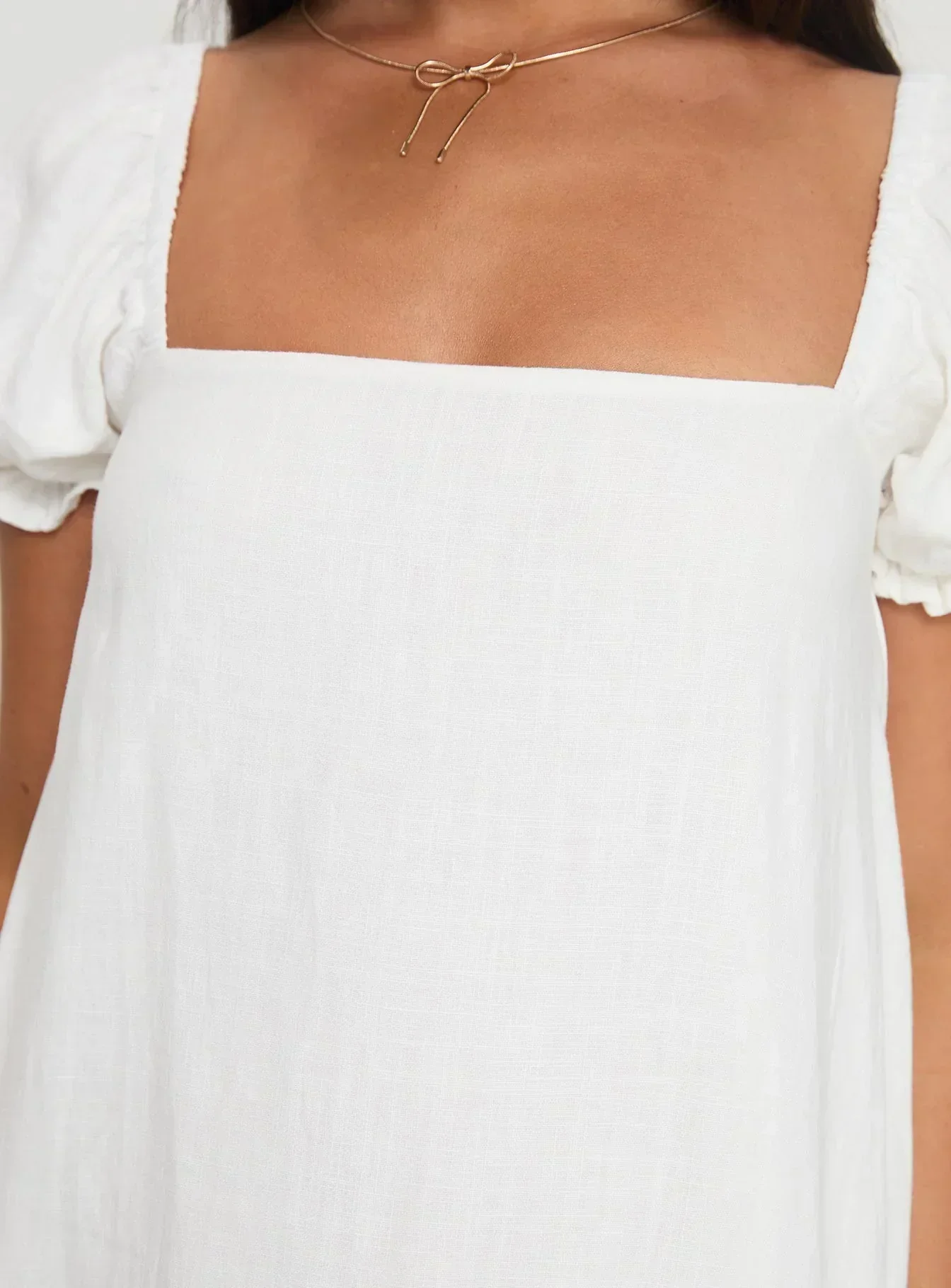 Beyond Linen Blend Mini Dress White - luluinthesky