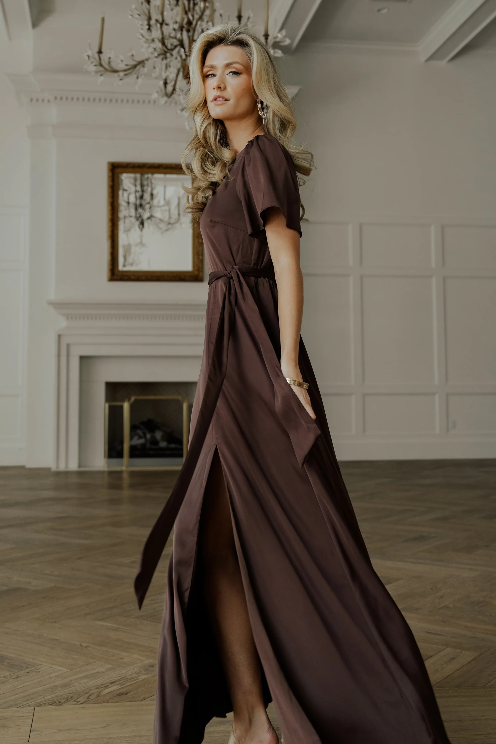 Agnes Satin Maxi Dress | Espresso - luluinthesky