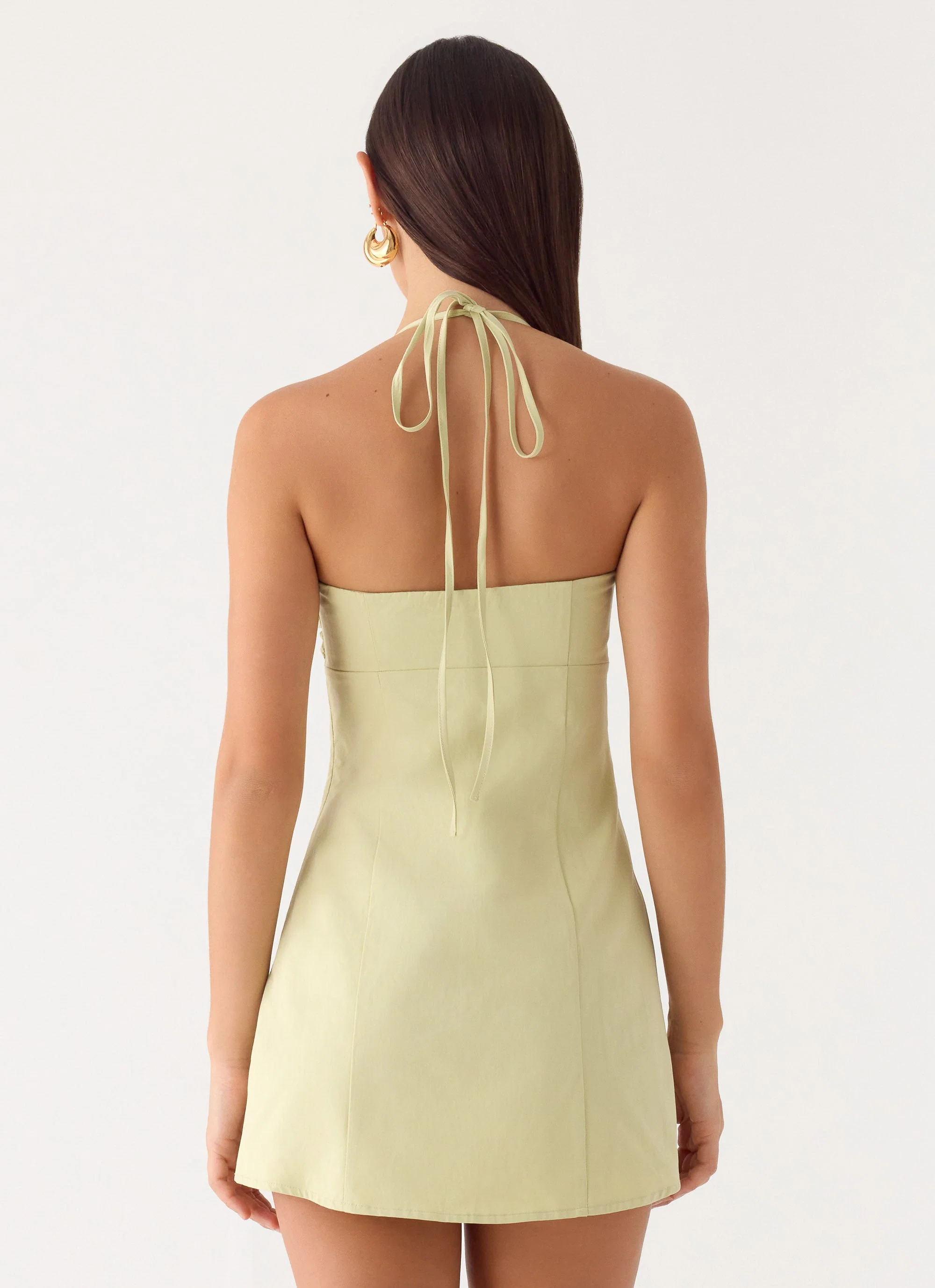 Leah Halter Mini Dress - Sage