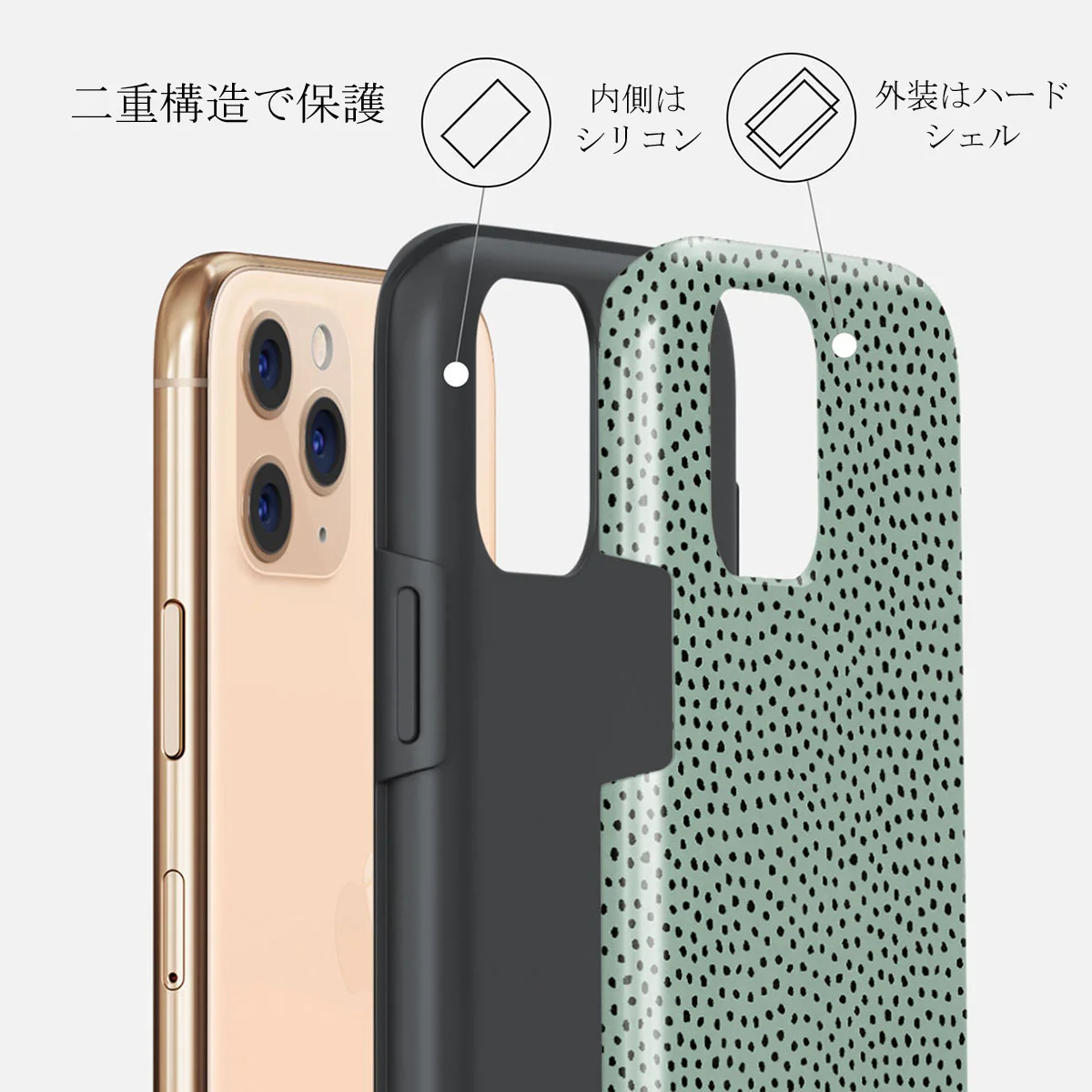 Mint Gelato - Dots iPhone 11 Pro ケース