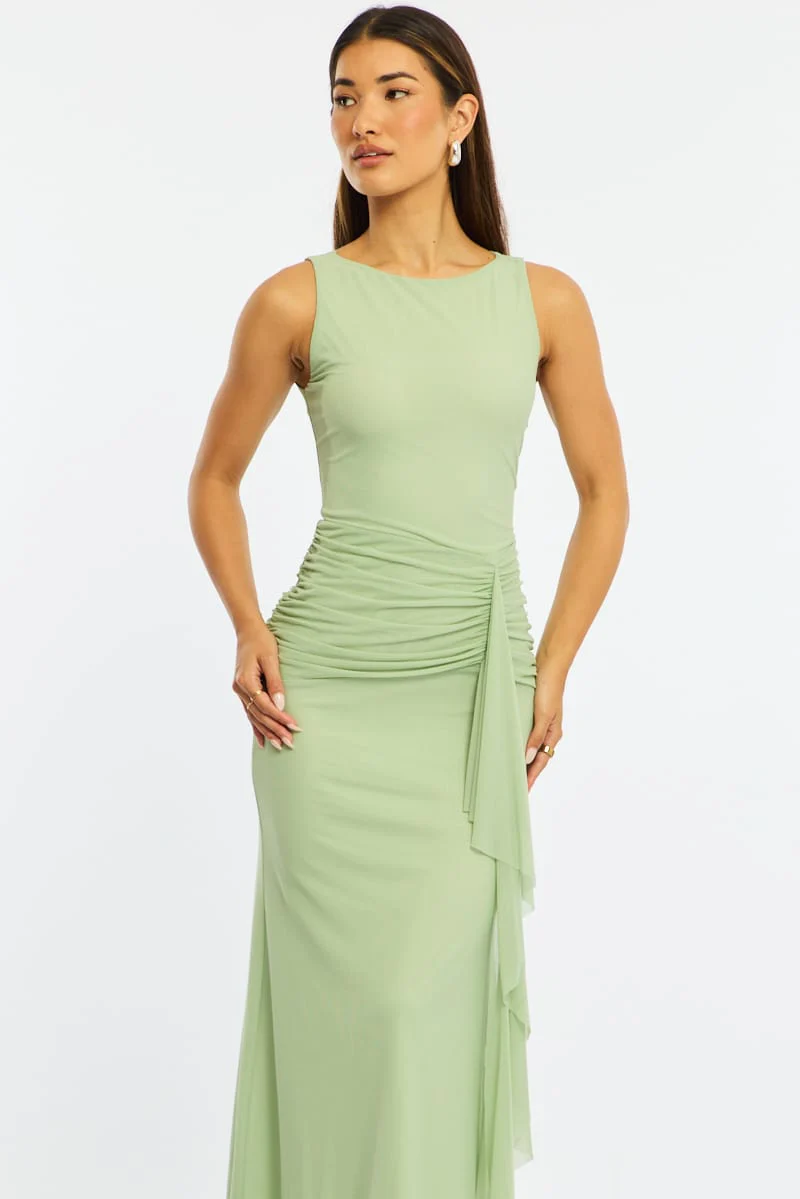 Green Maxi Dress Mesh