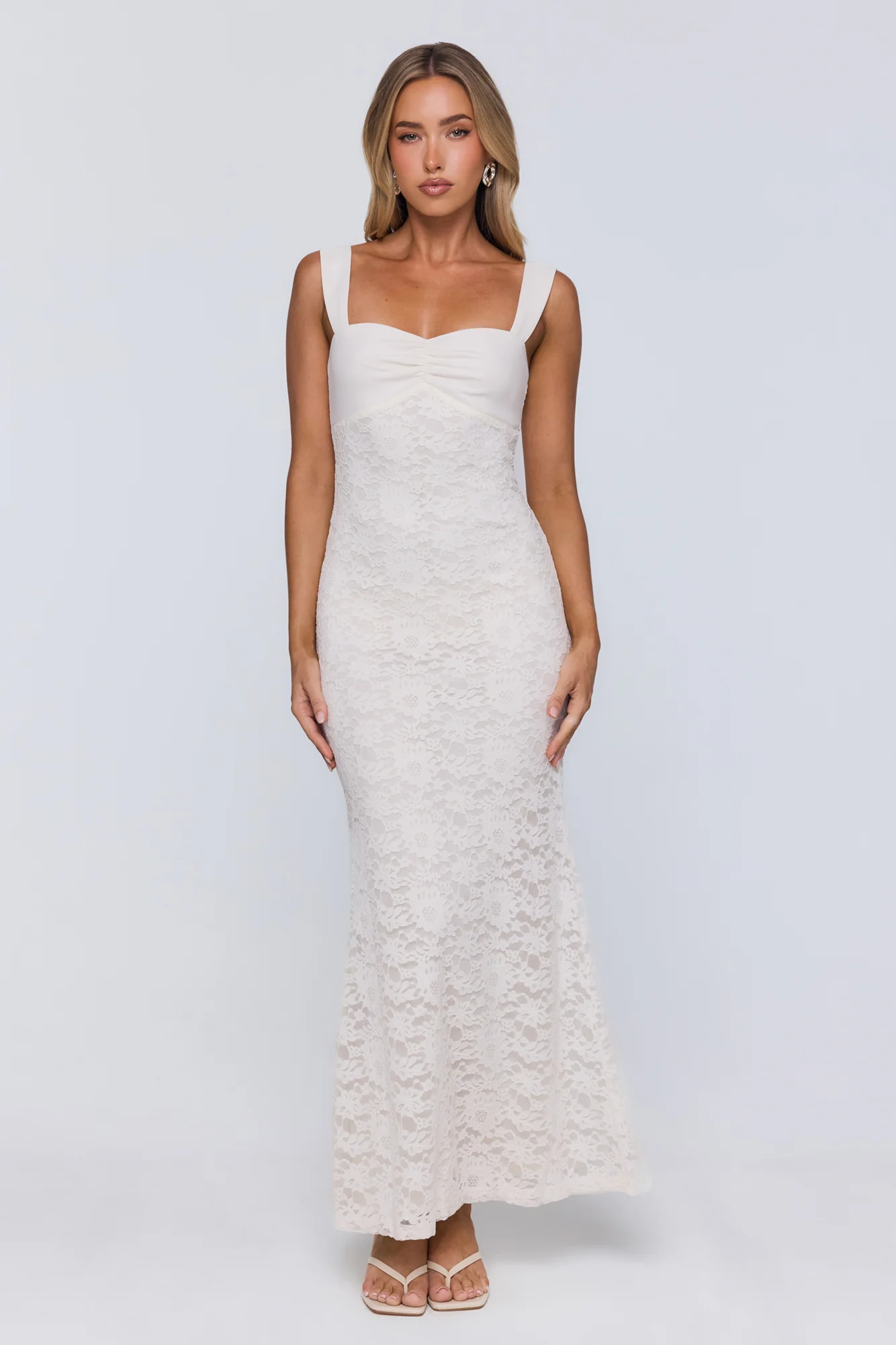 Endless Honeymoon Lace Maxi Dress Cream