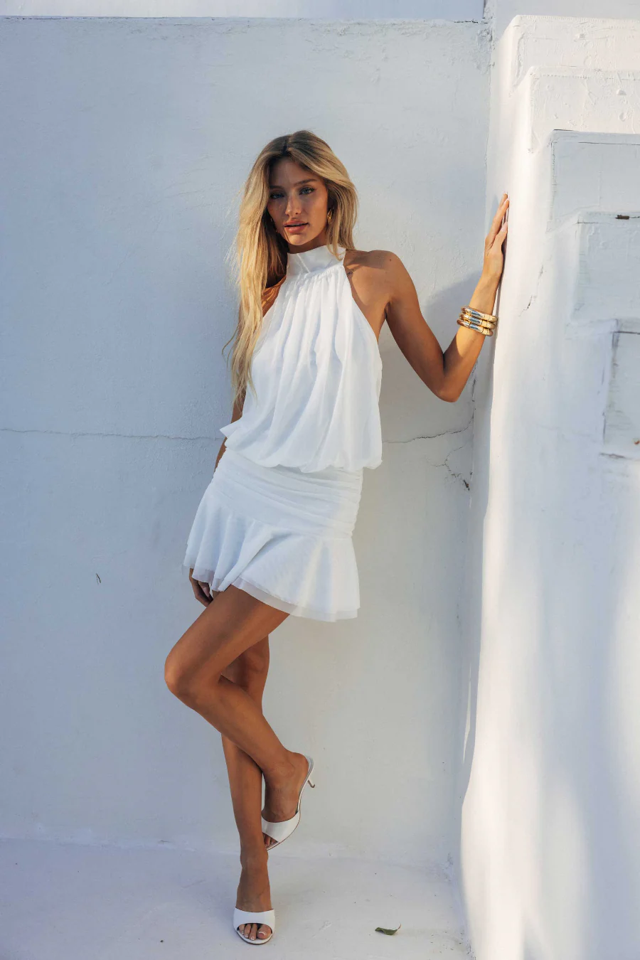 Journi High Neck Mesh Mini Dress - luluinthesky