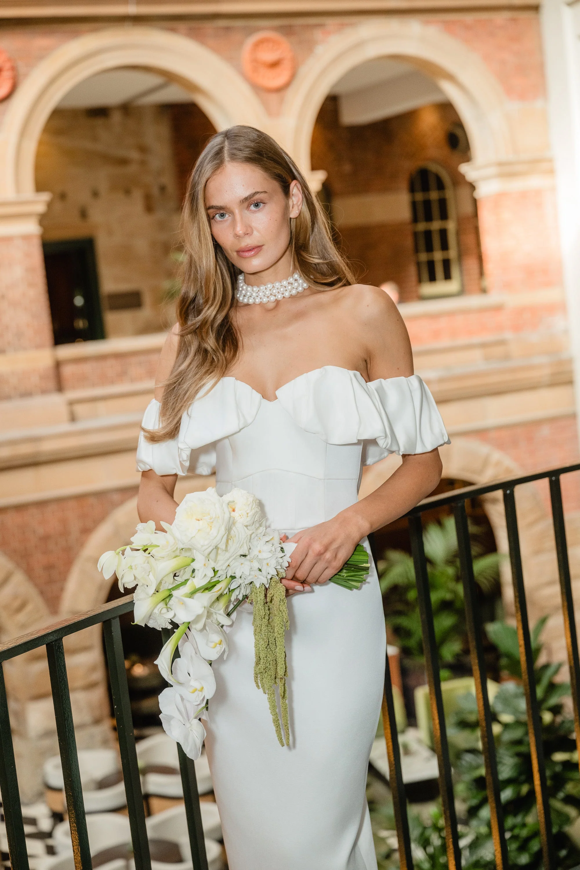 Espera Off Shoulder Midi Dress in White