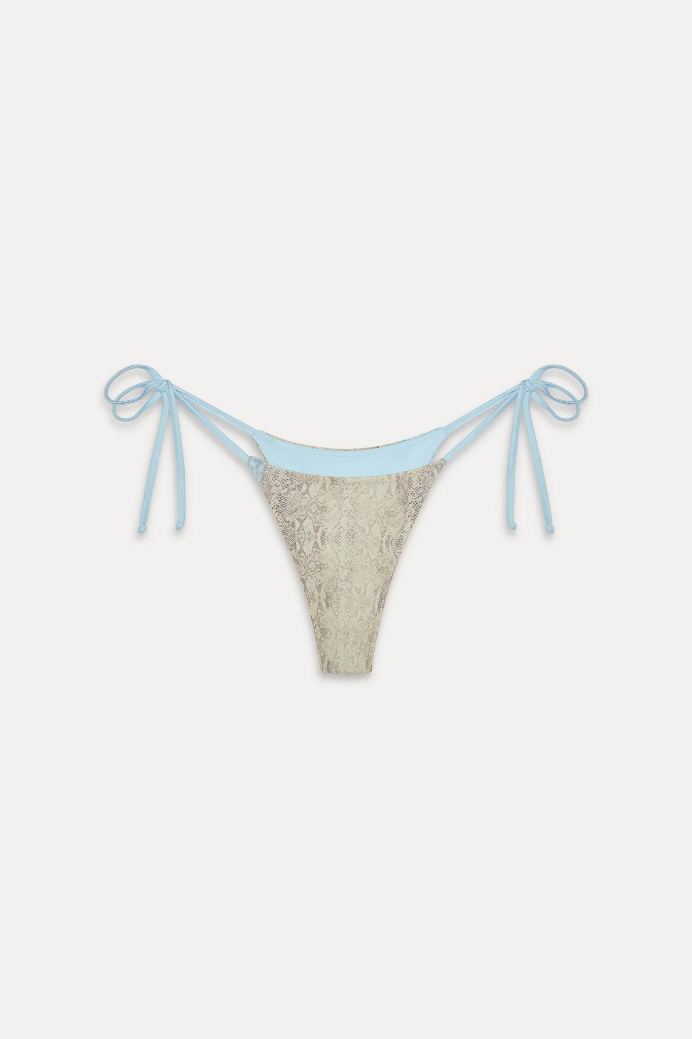 Divine Satin Skimpy Bikini Bottom - Blue Python