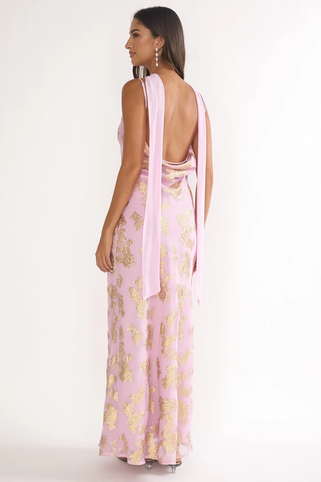 Helsi Cowl Back Maxi Dress Pink