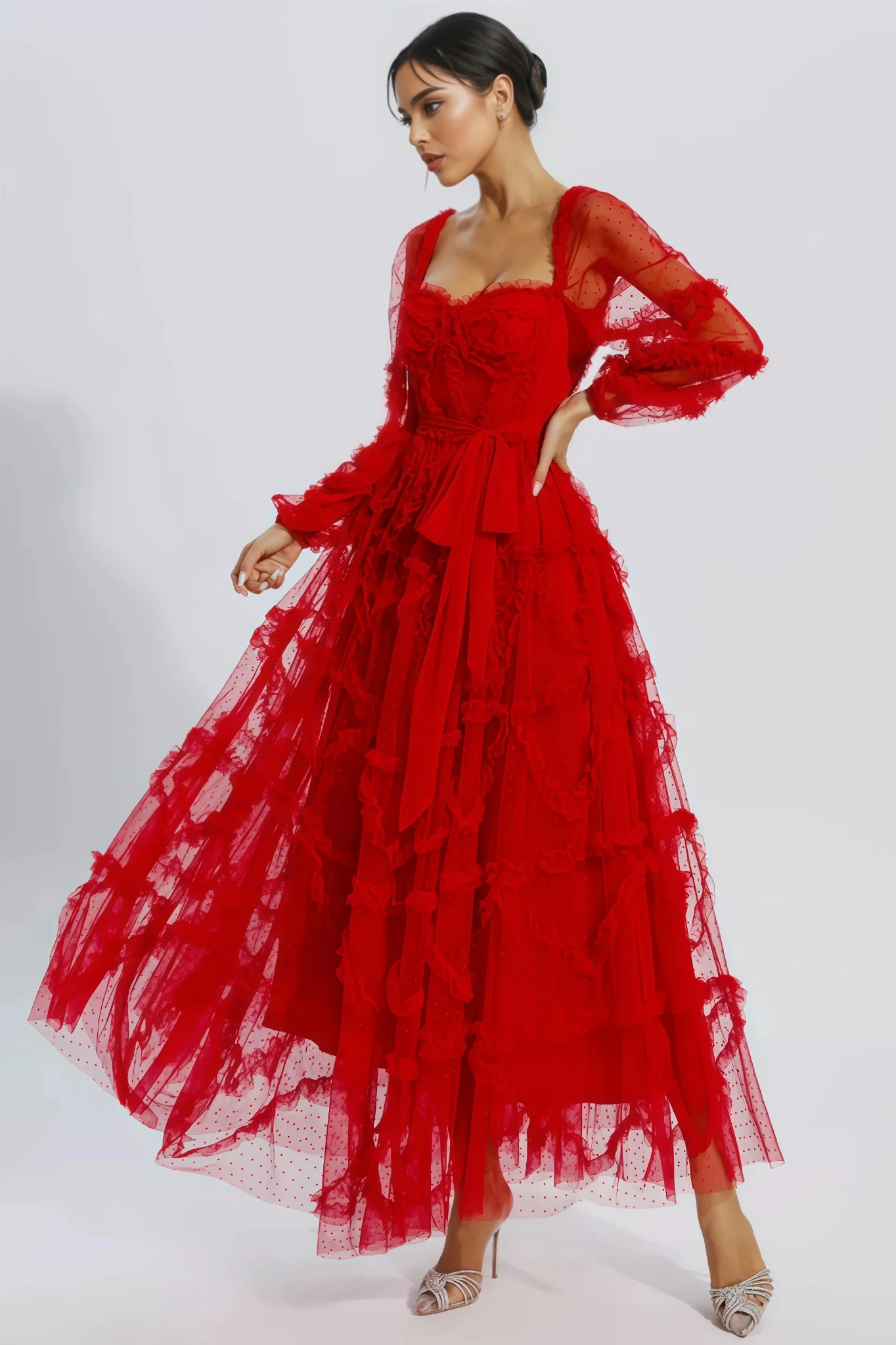 Bali Red Mesh Maxi Dress