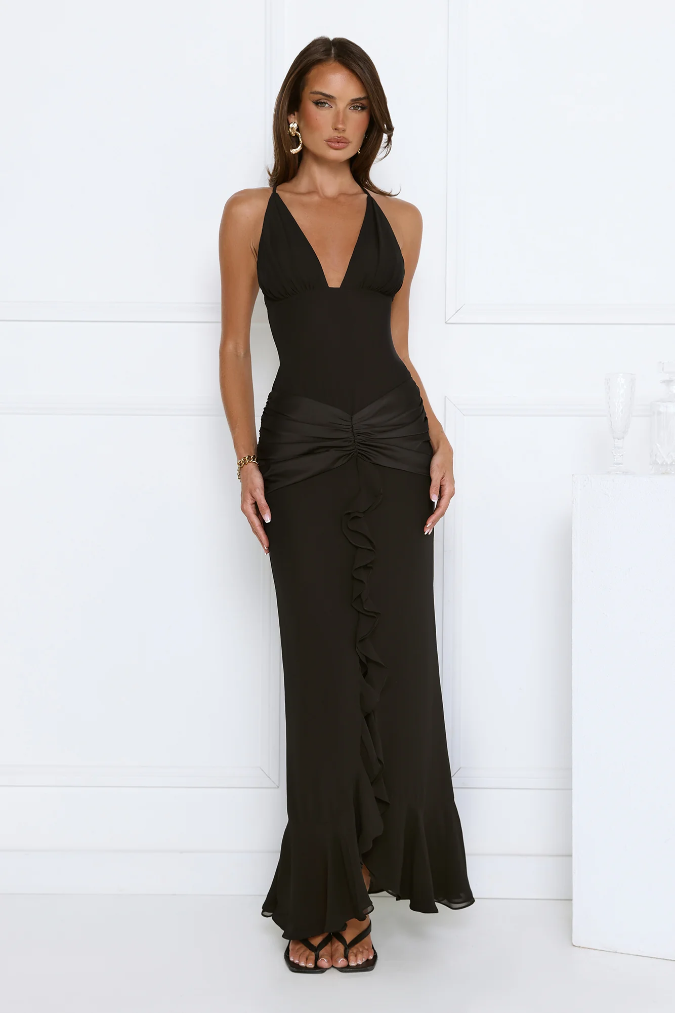 Radiant Soirée Maxi Dress Black
