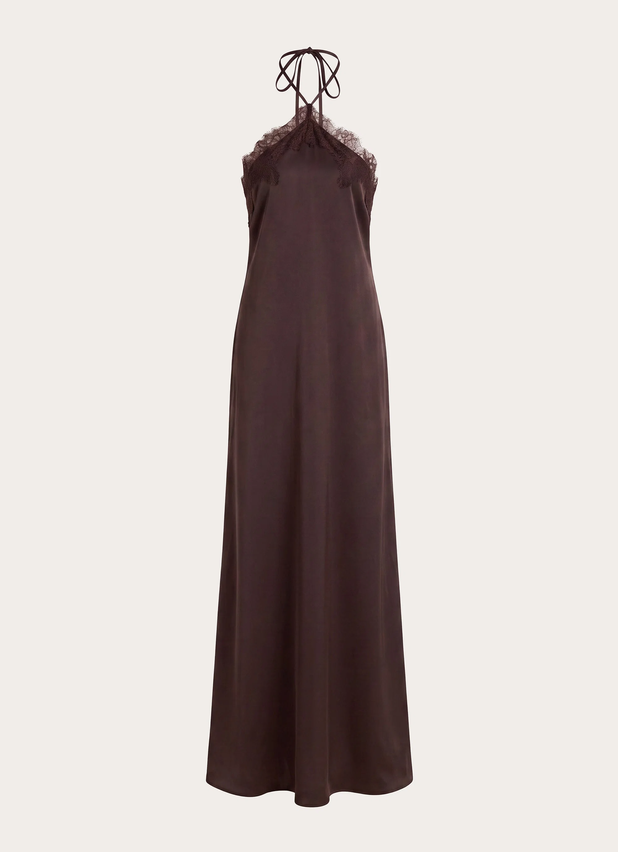 Samaria Halter Maxi Dress - Chocolate