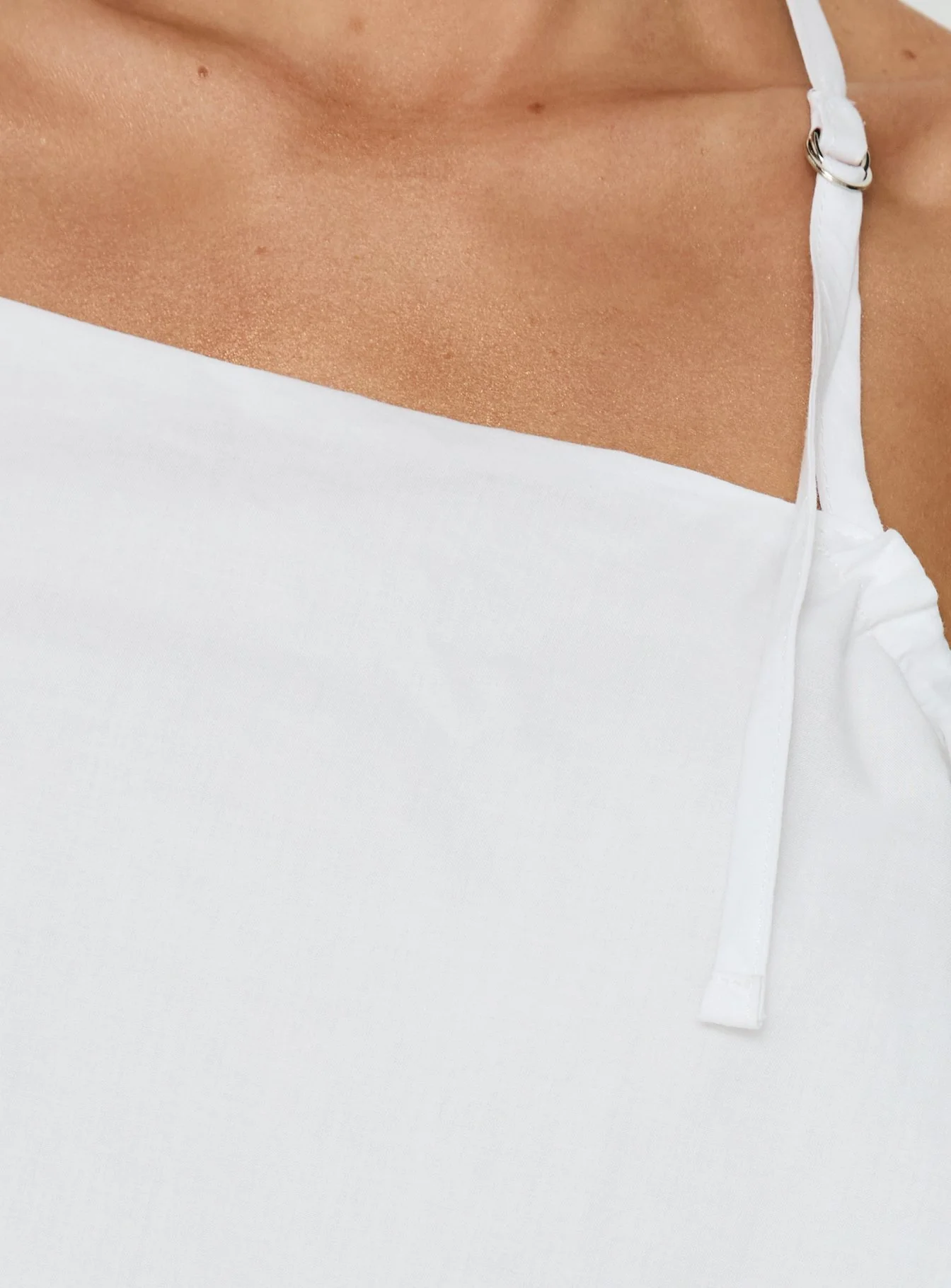 Dearest Low Back Babydoll Top White