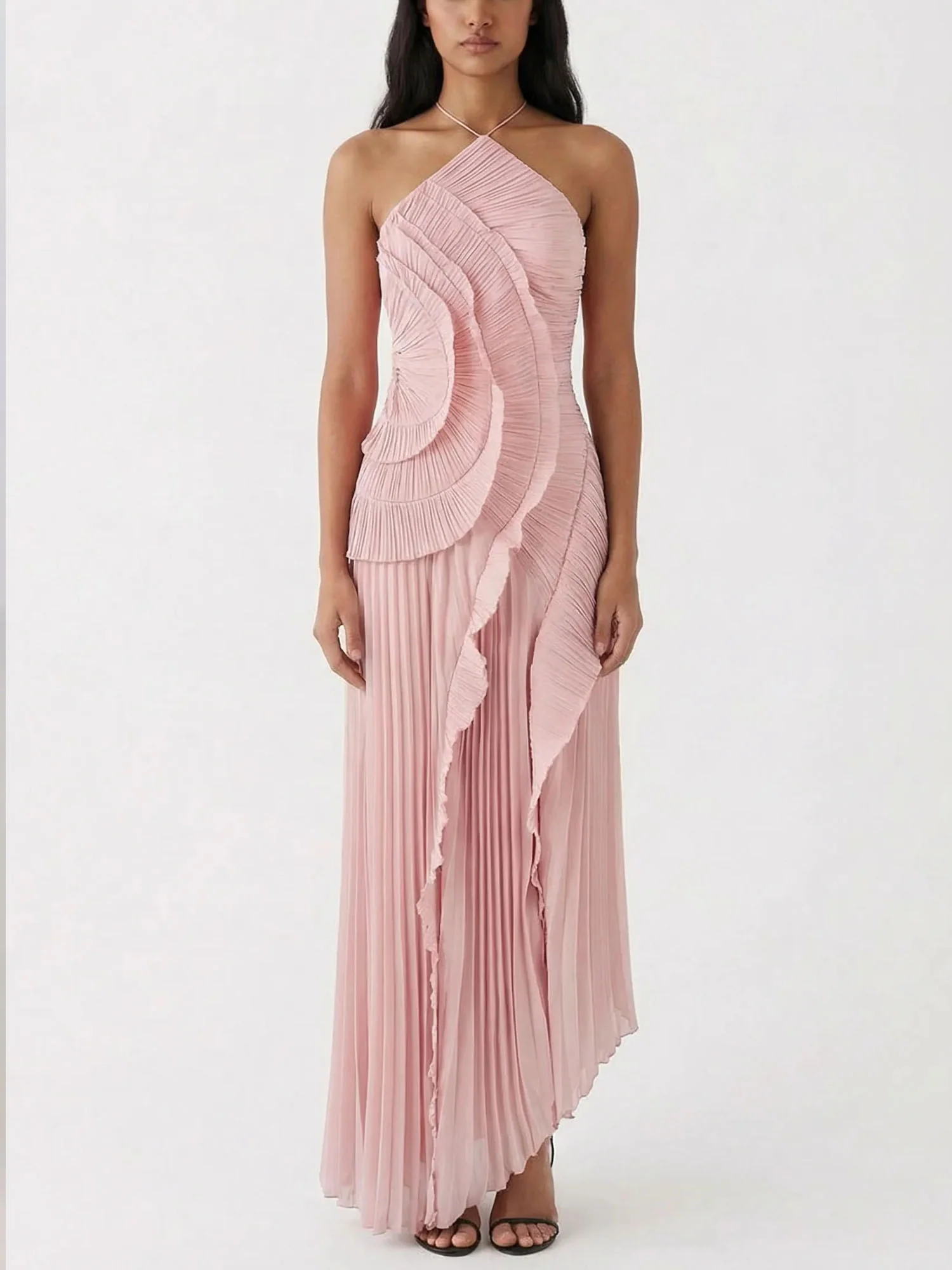 Pleated Radiance Maxi Dress