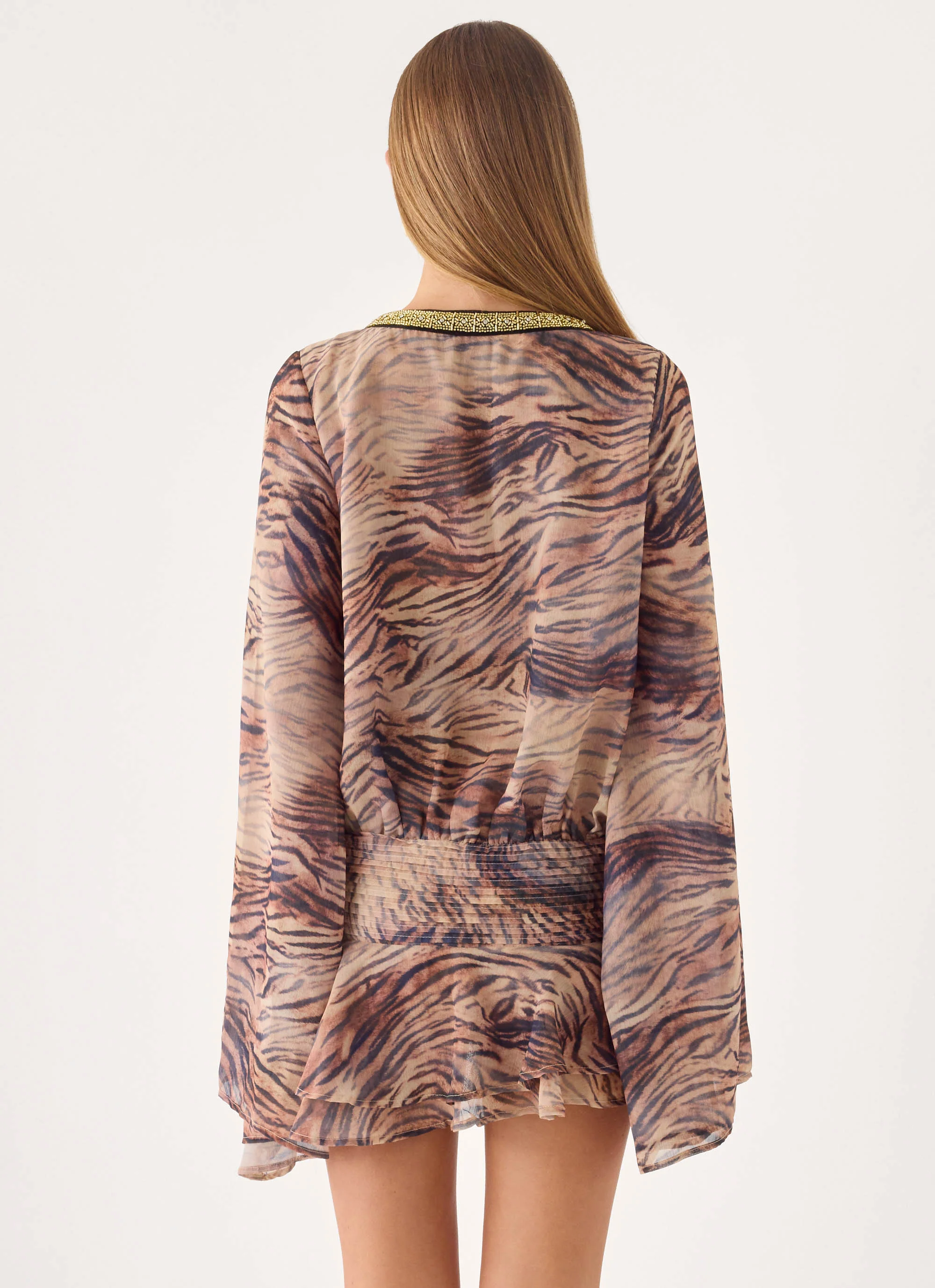 Elisana Mini Dress - Golden Tiger - luluinthesky