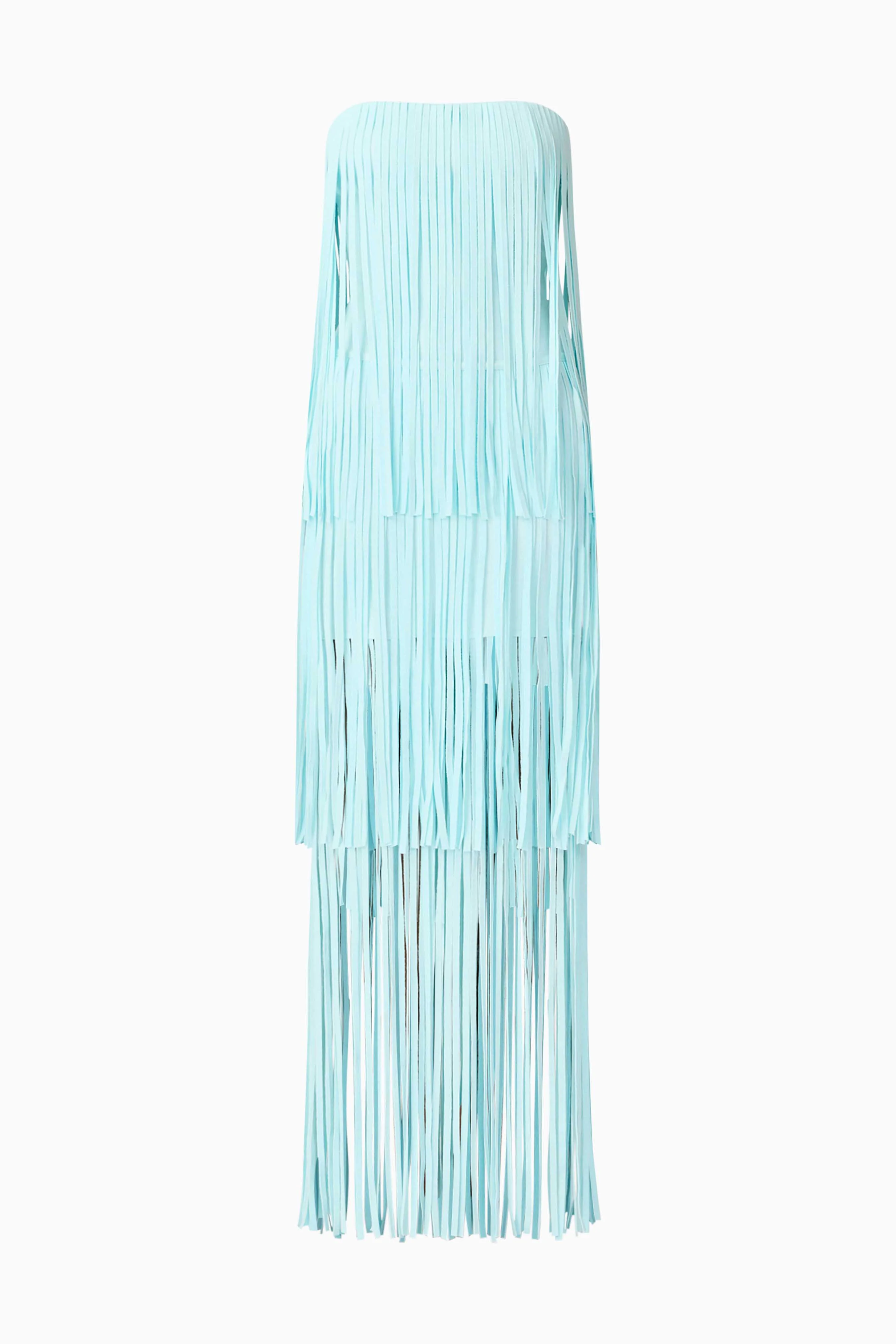 Alya Tiered Maxi Dress in Blue
