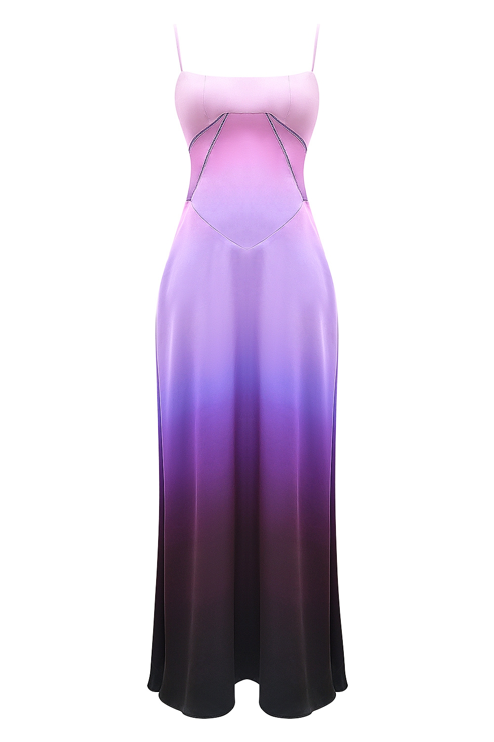 ombre print lace up maxi dress