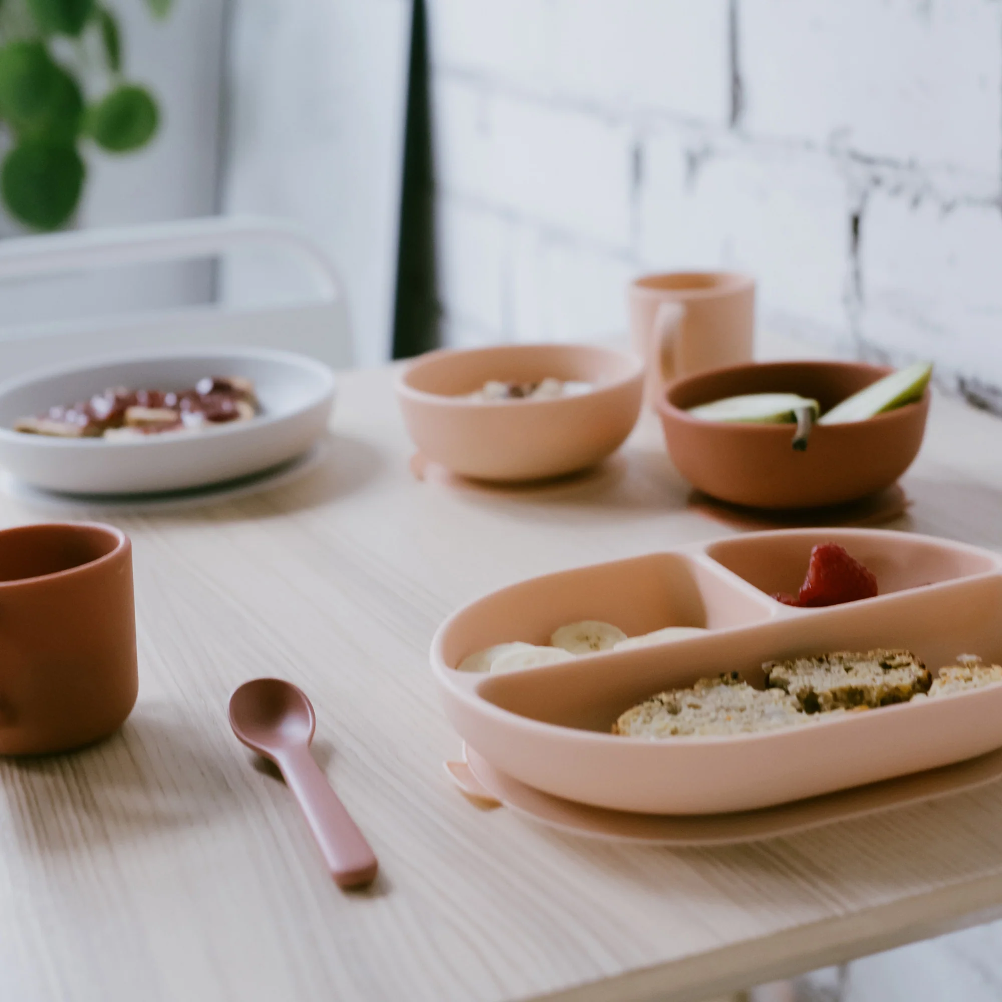 Vogeelle Silicone Suction Baby Bowl Set - Blush / Terracotta