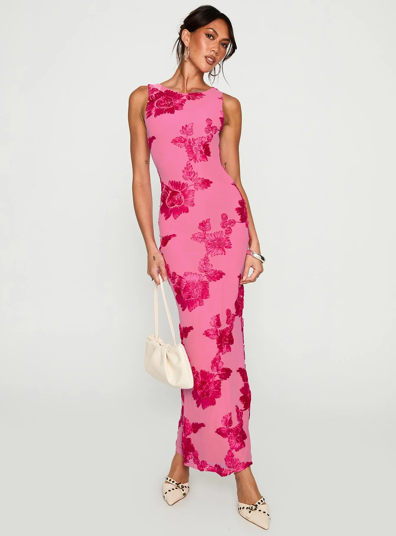 Fionna Floral Maxi Dress Pink