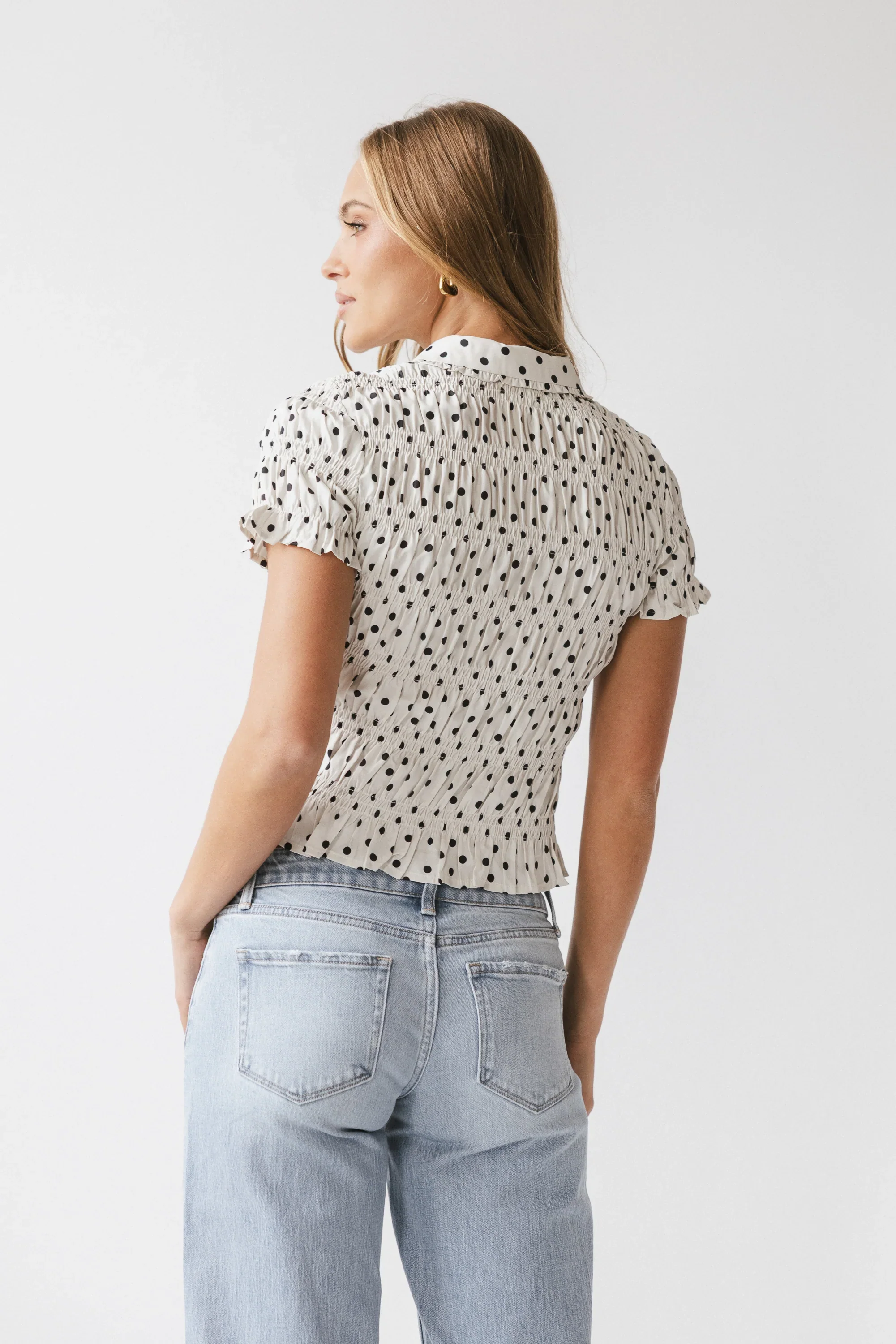Kreyton Polka Dot Blouse in Cream
