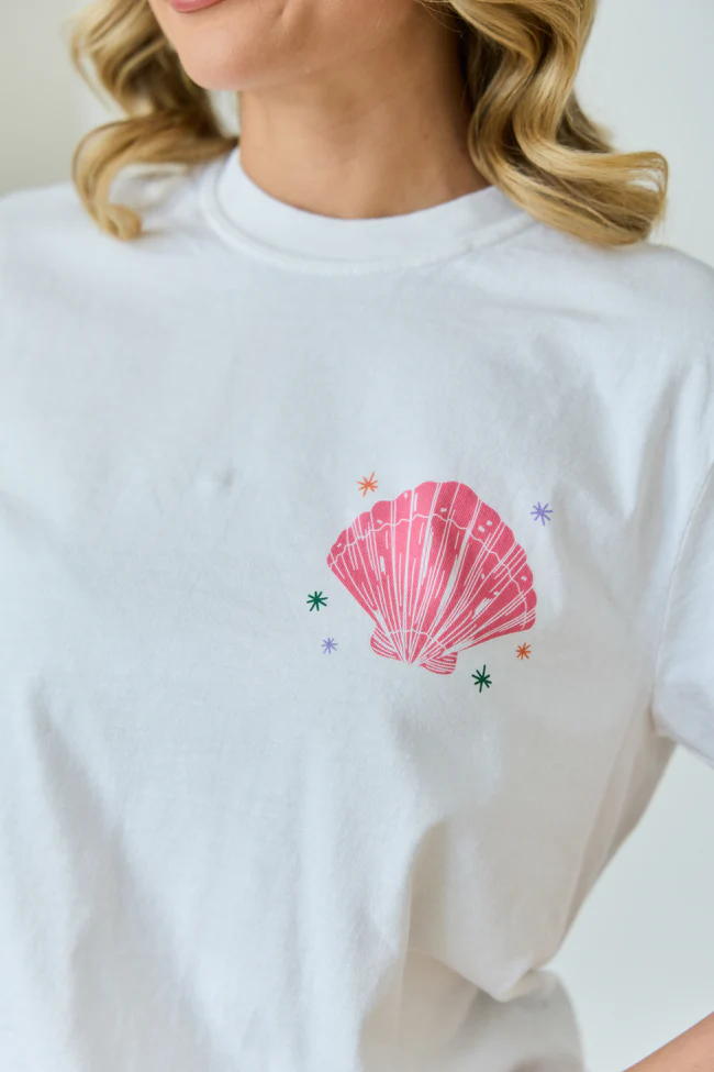 The Sea Is Calling White Graphic Tee