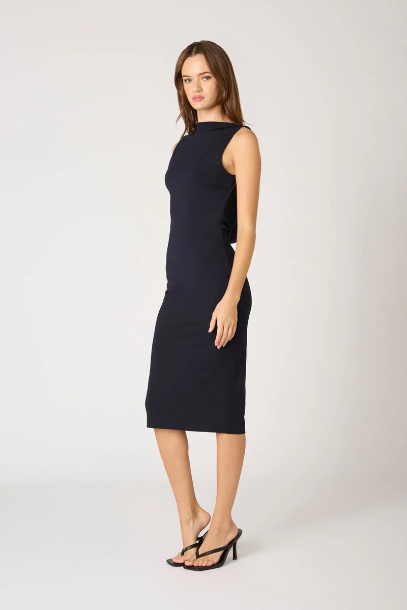 Body-Con Open Back Midi Dress