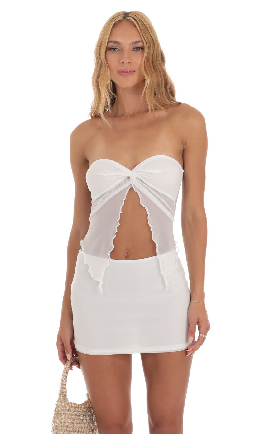 Strapless Two Piece Set in White