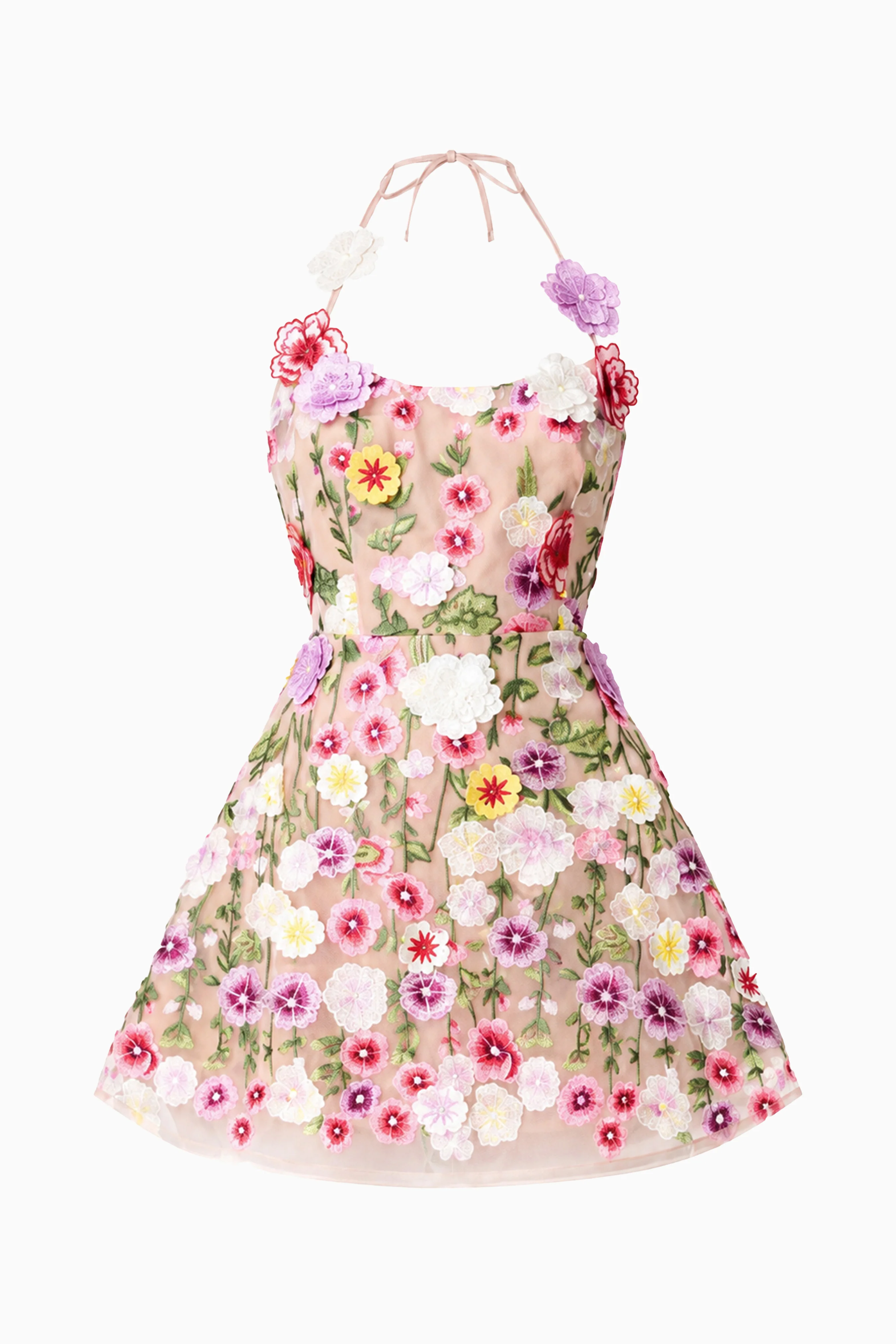 Neve A-Line Mini Dress in Pink Floral